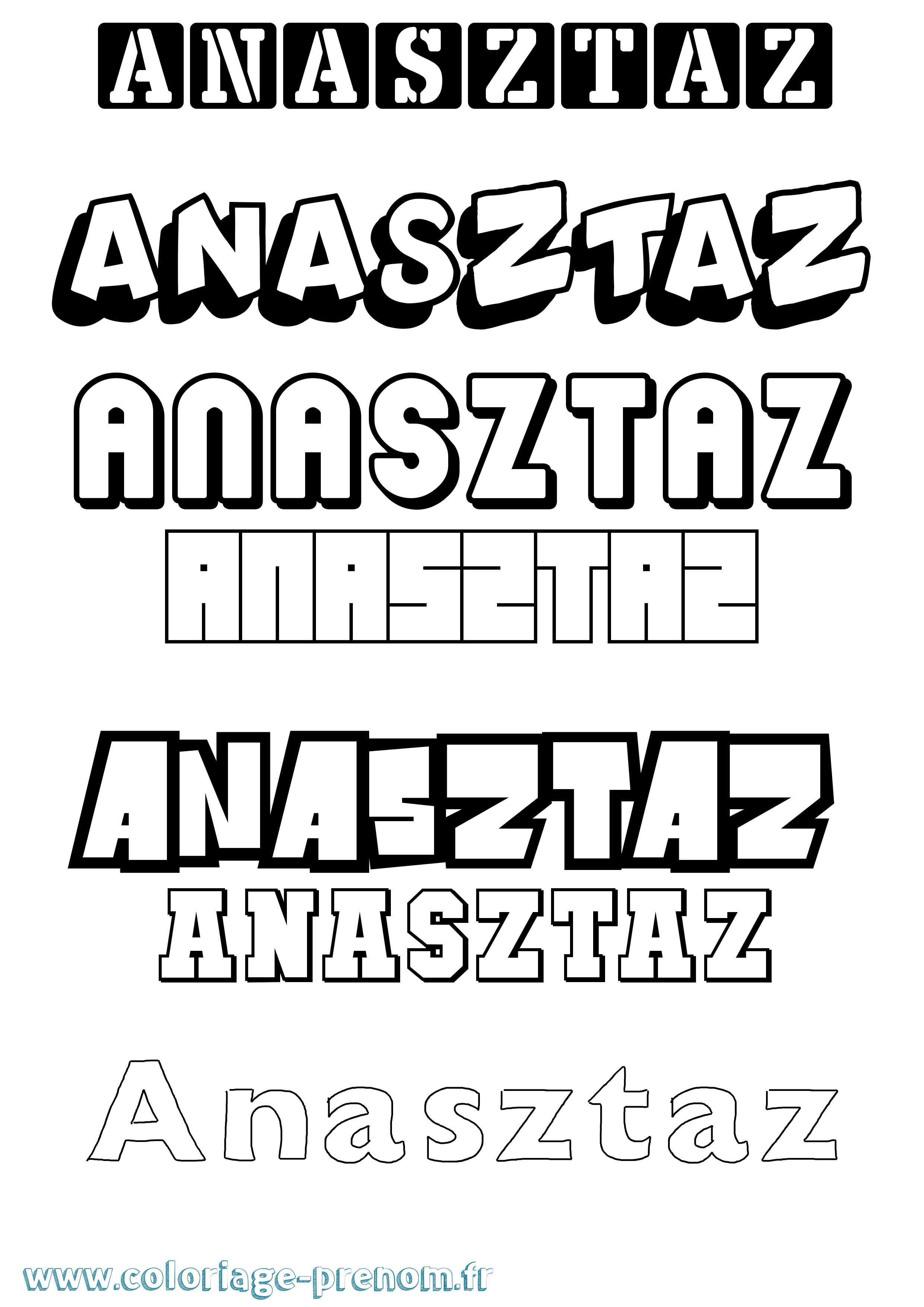 Coloriage Anasztáz Simple Coloriage prénom Anasztáz Simple