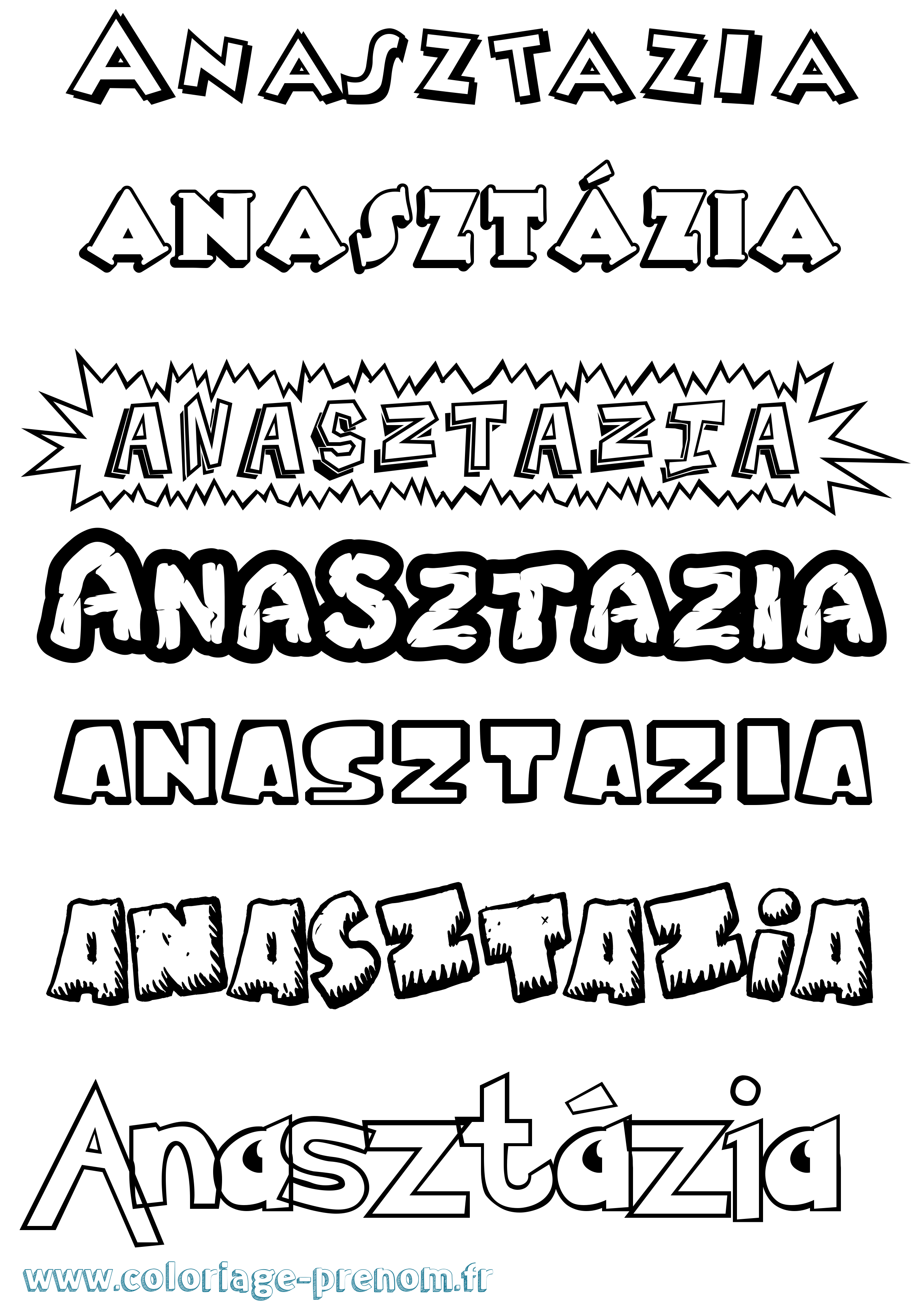 Coloriage Anasztázia Dessin Animé Coloriage prénom Anasztázia Dessin Animé