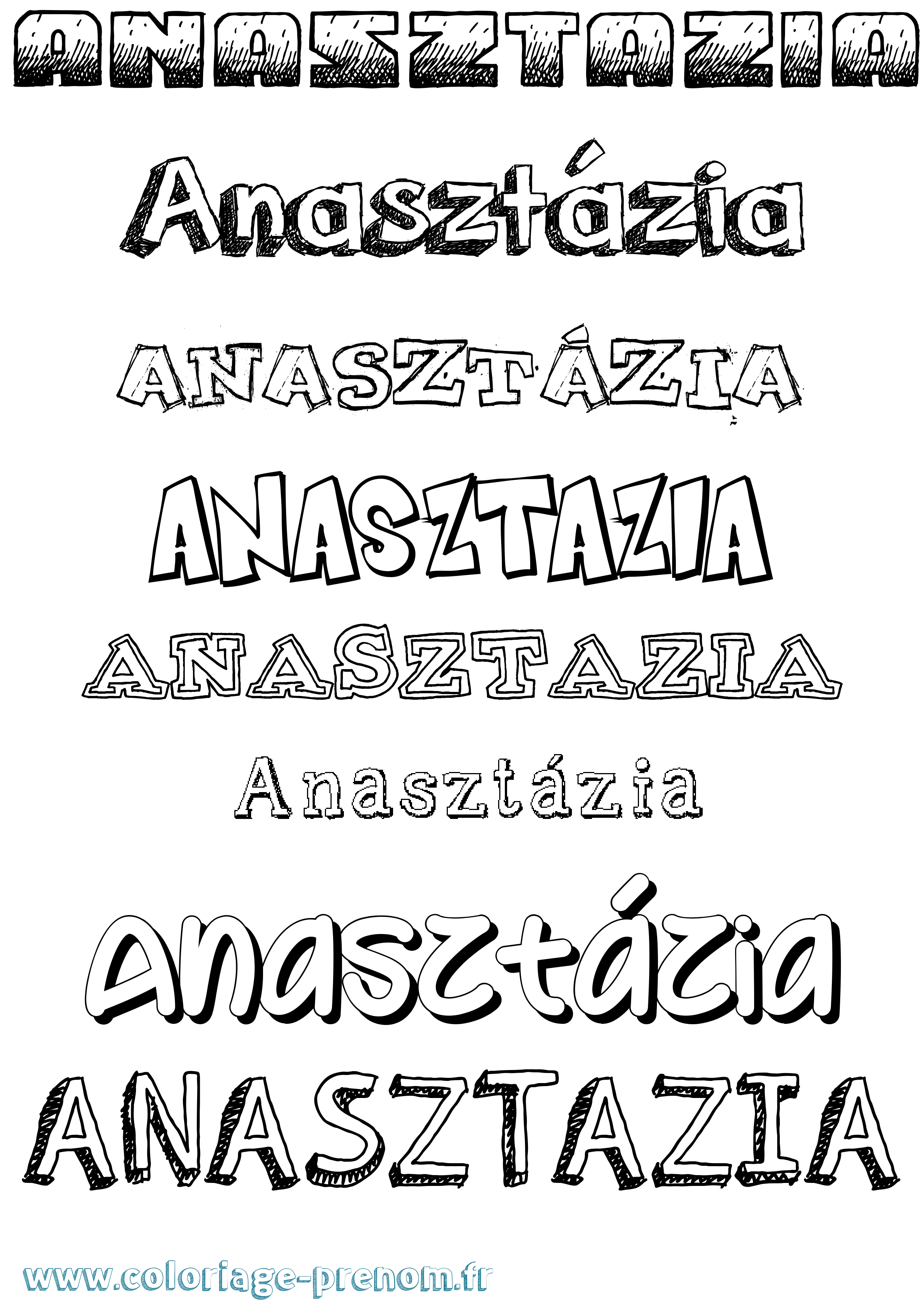 Coloriage Anasztázia Dessiné Coloriage prénom Anasztázia Dessiné
