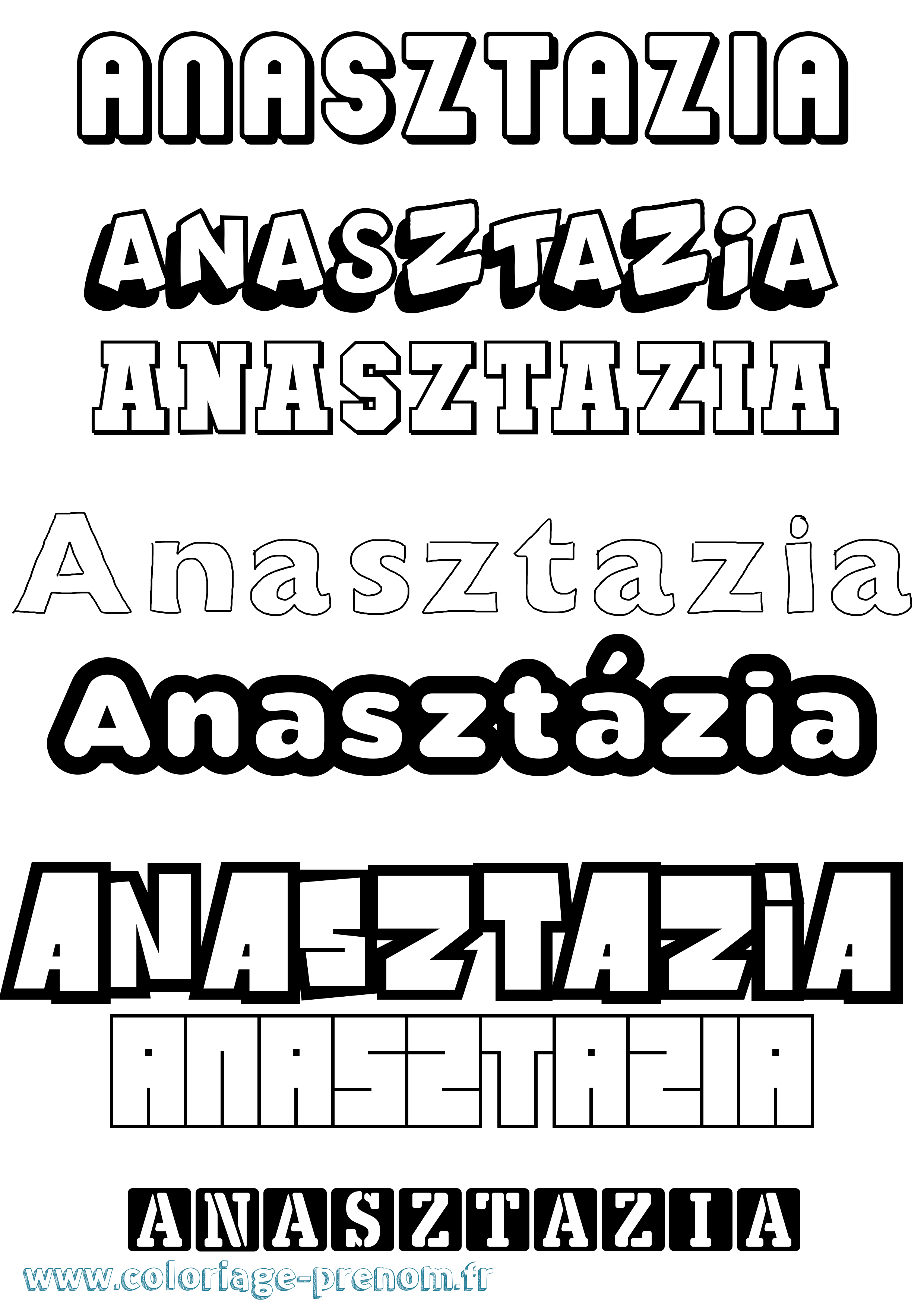 Coloriage Anasztázia Simple Coloriage prénom Anasztázia Simple