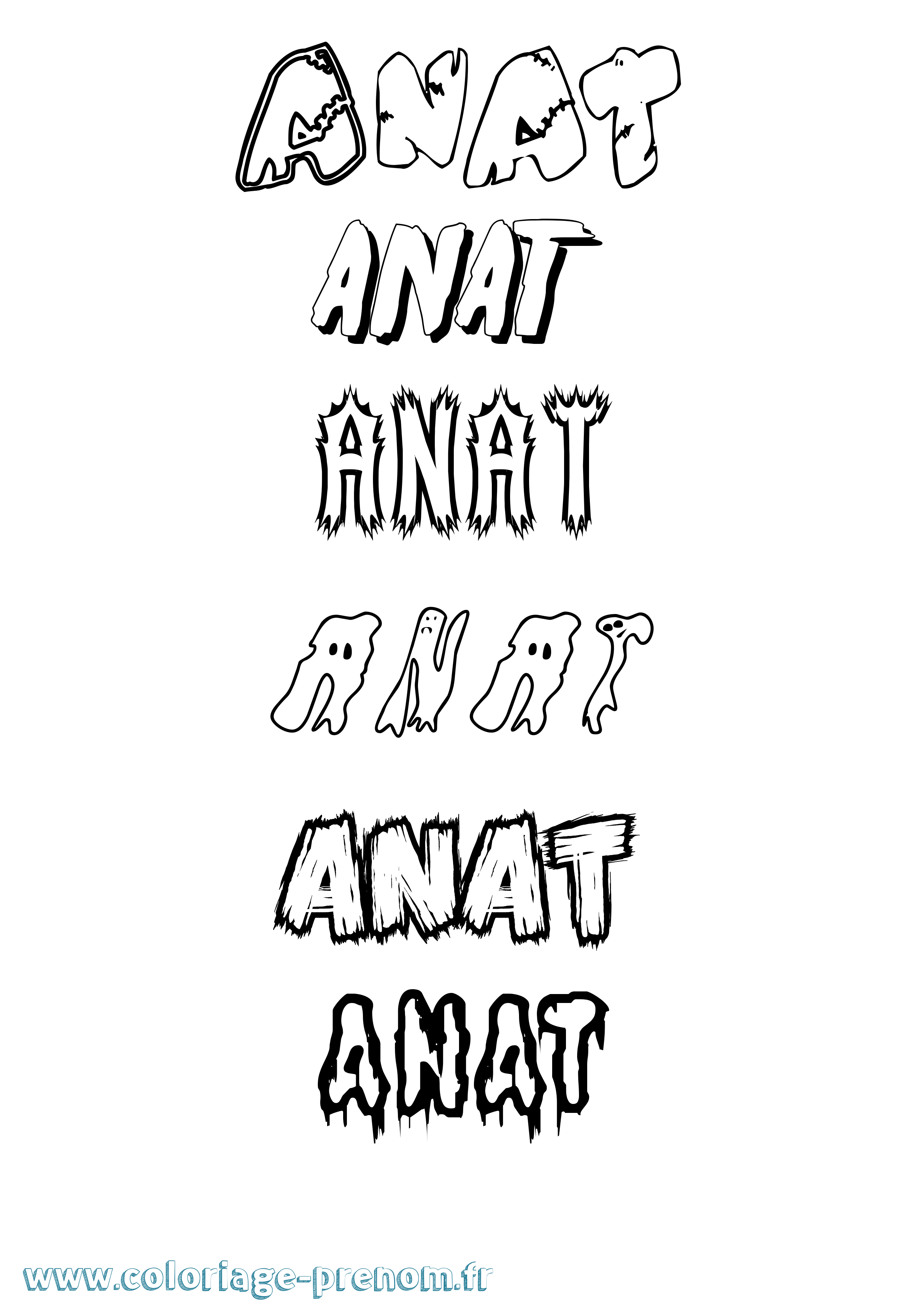 Coloriage Anat Frisson Coloriage prénom Anat Frisson