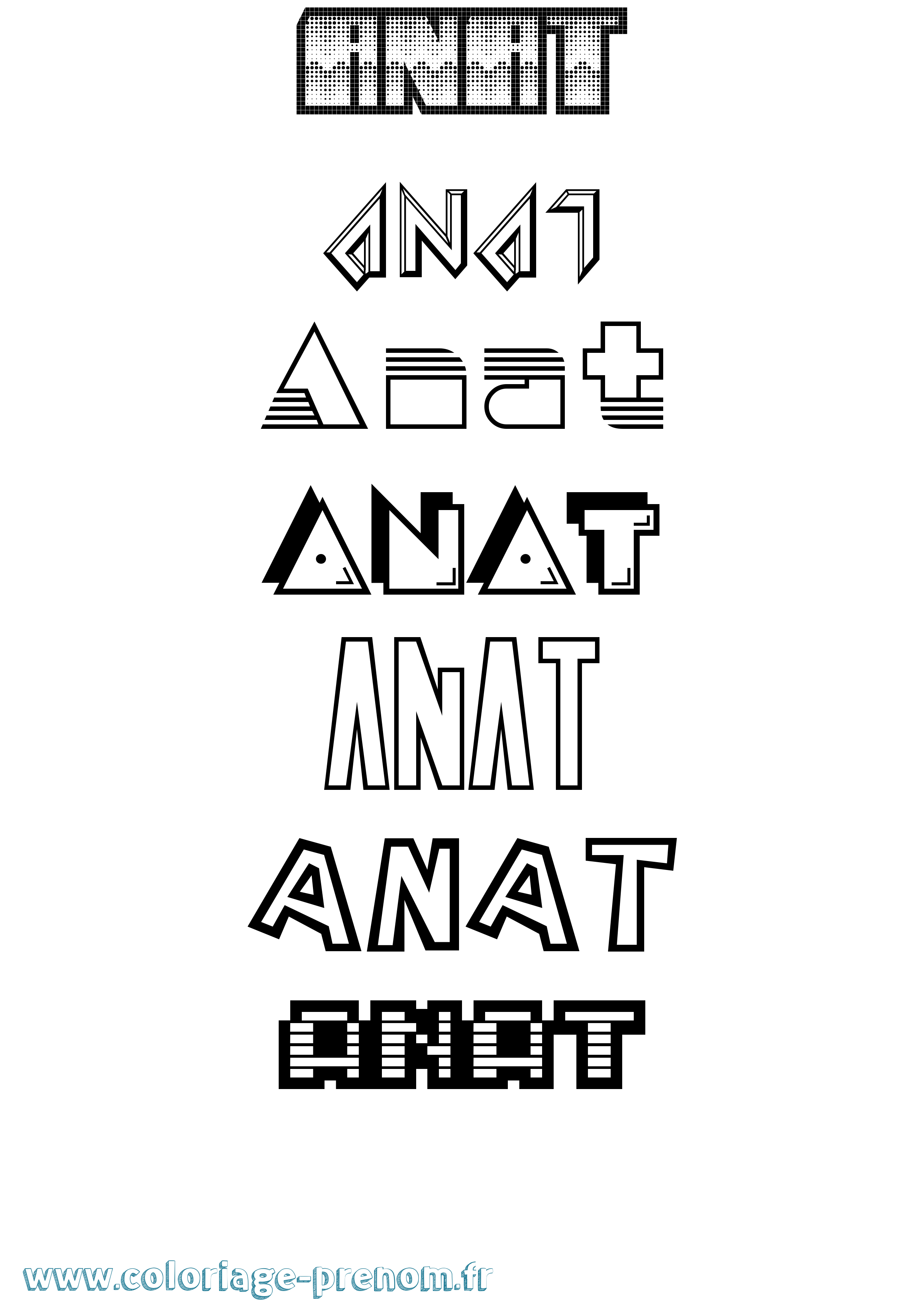 Coloriage Anat Jeux Vidéos Coloriage prénom Anat Jeux Vidéos