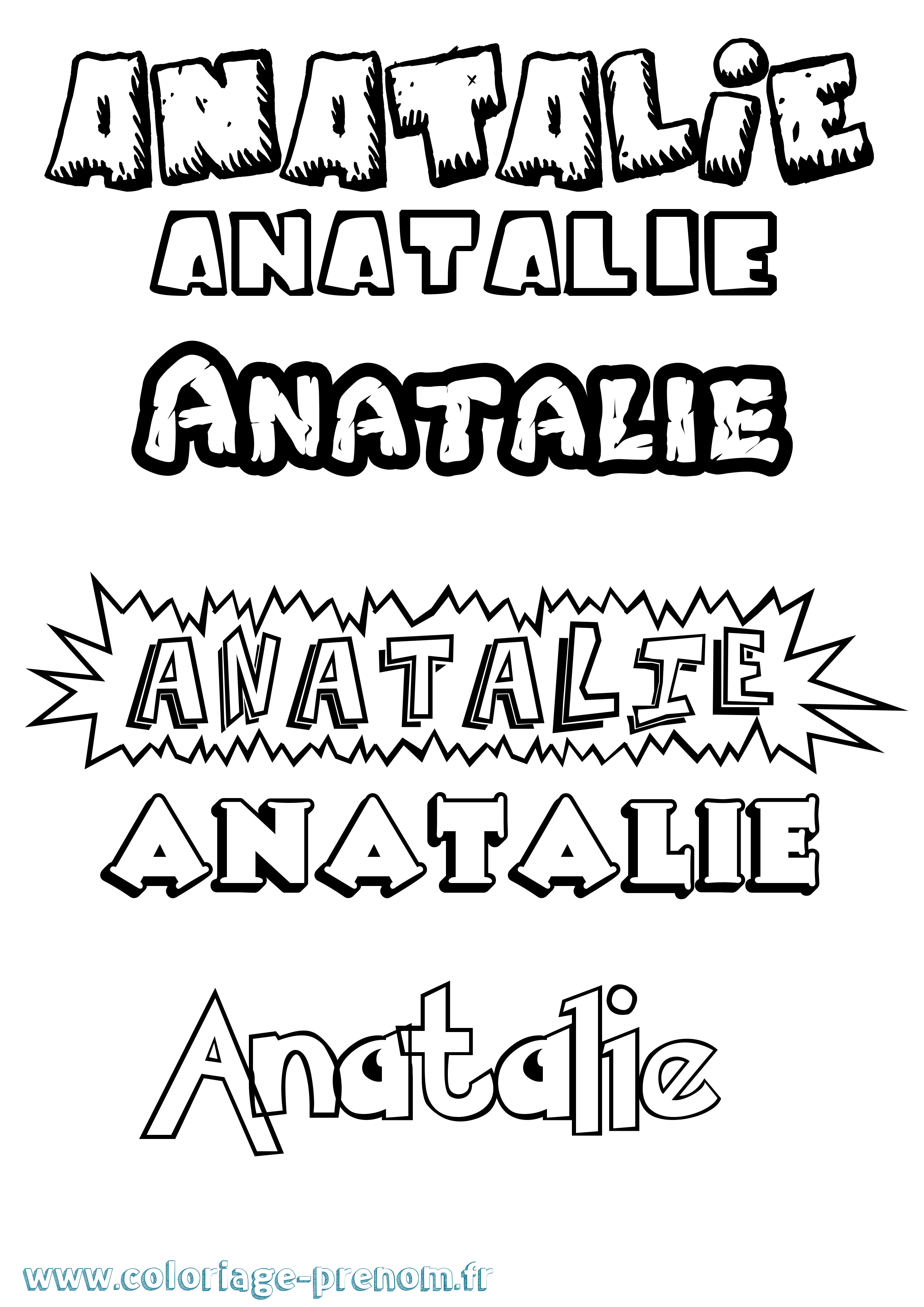 Coloriage prénom Anatalie Dessin Animé