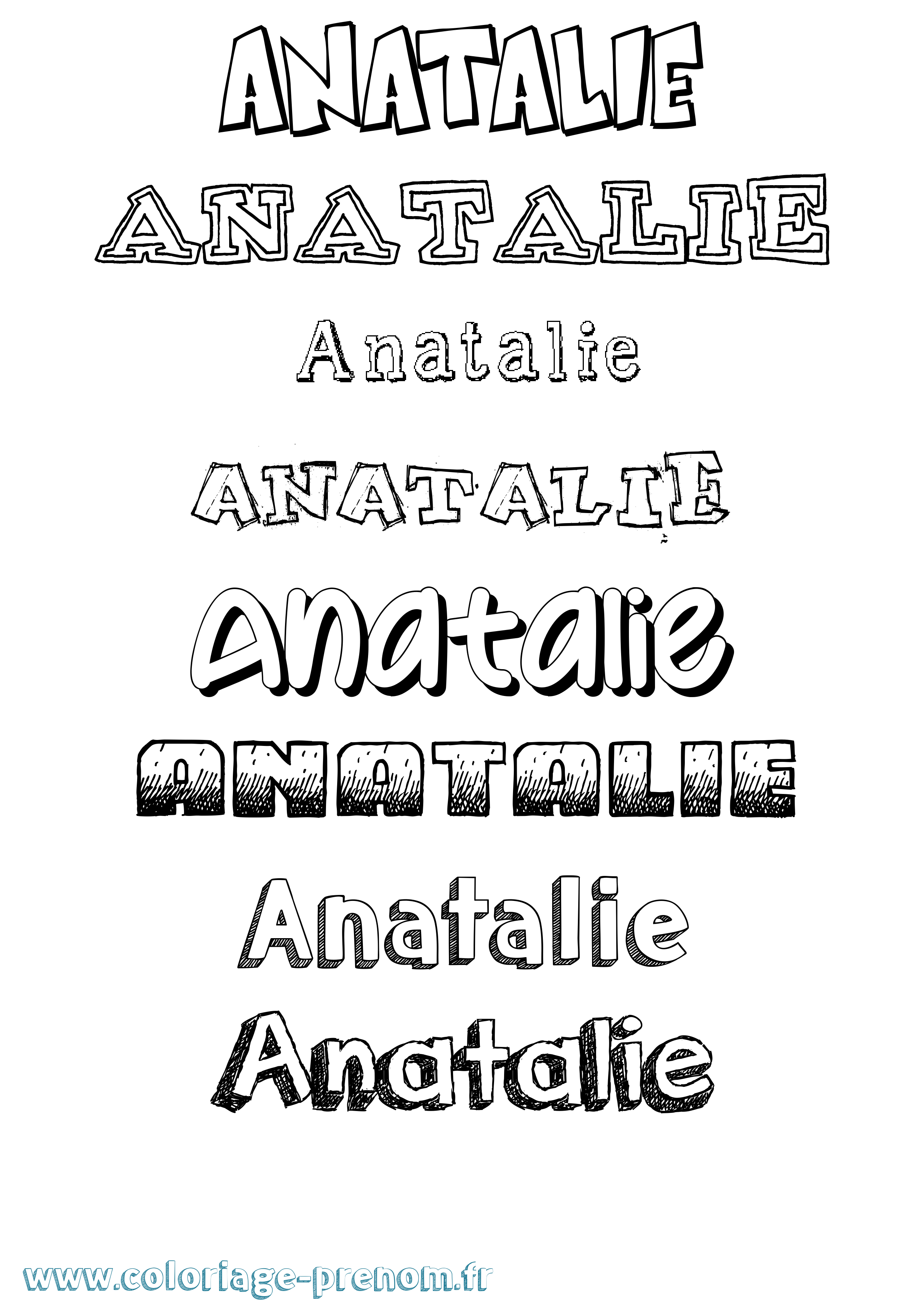 Coloriage Anatalie Dessiné Coloriage prénom Anatalie Dessiné