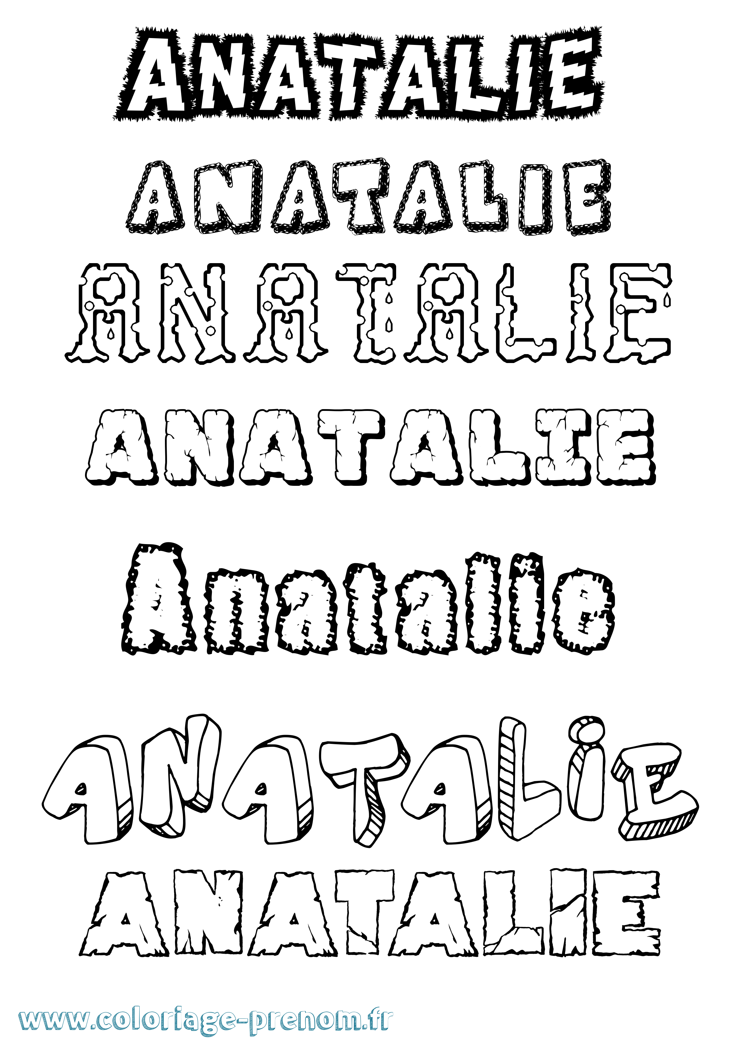 Coloriage Anatalie Destructuré Coloriage prénom Anatalie Destructuré