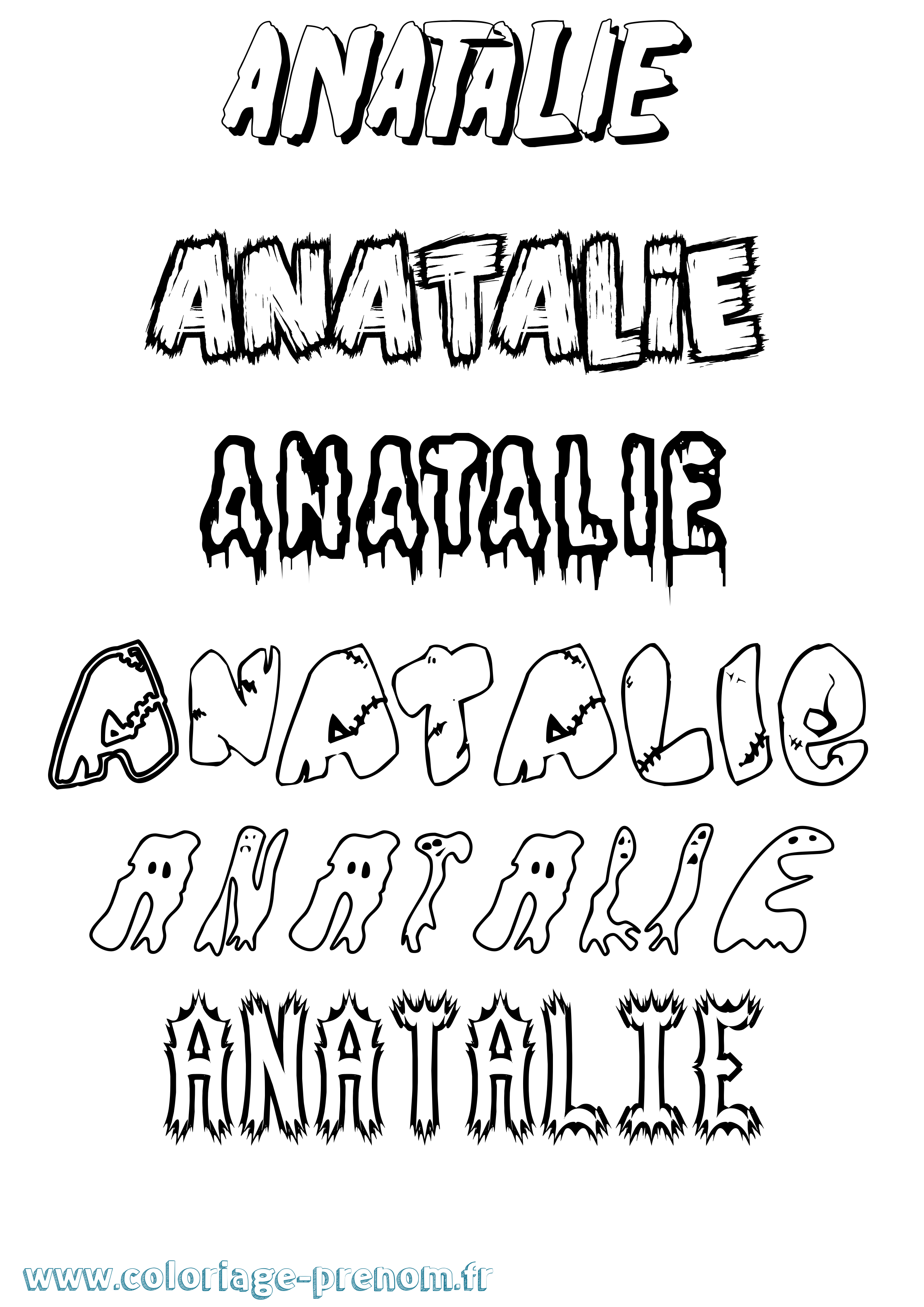 Coloriage Anatalie Frisson Coloriage prénom Anatalie Frisson