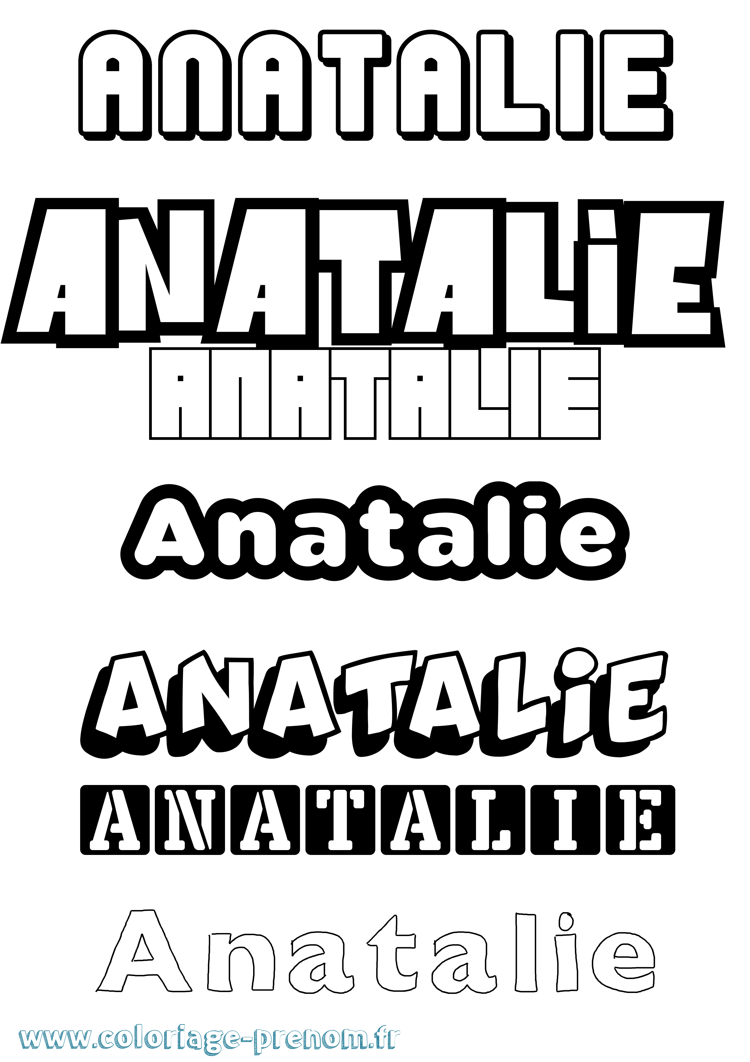 Coloriage Anatalie Simple Coloriage prénom Anatalie Simple