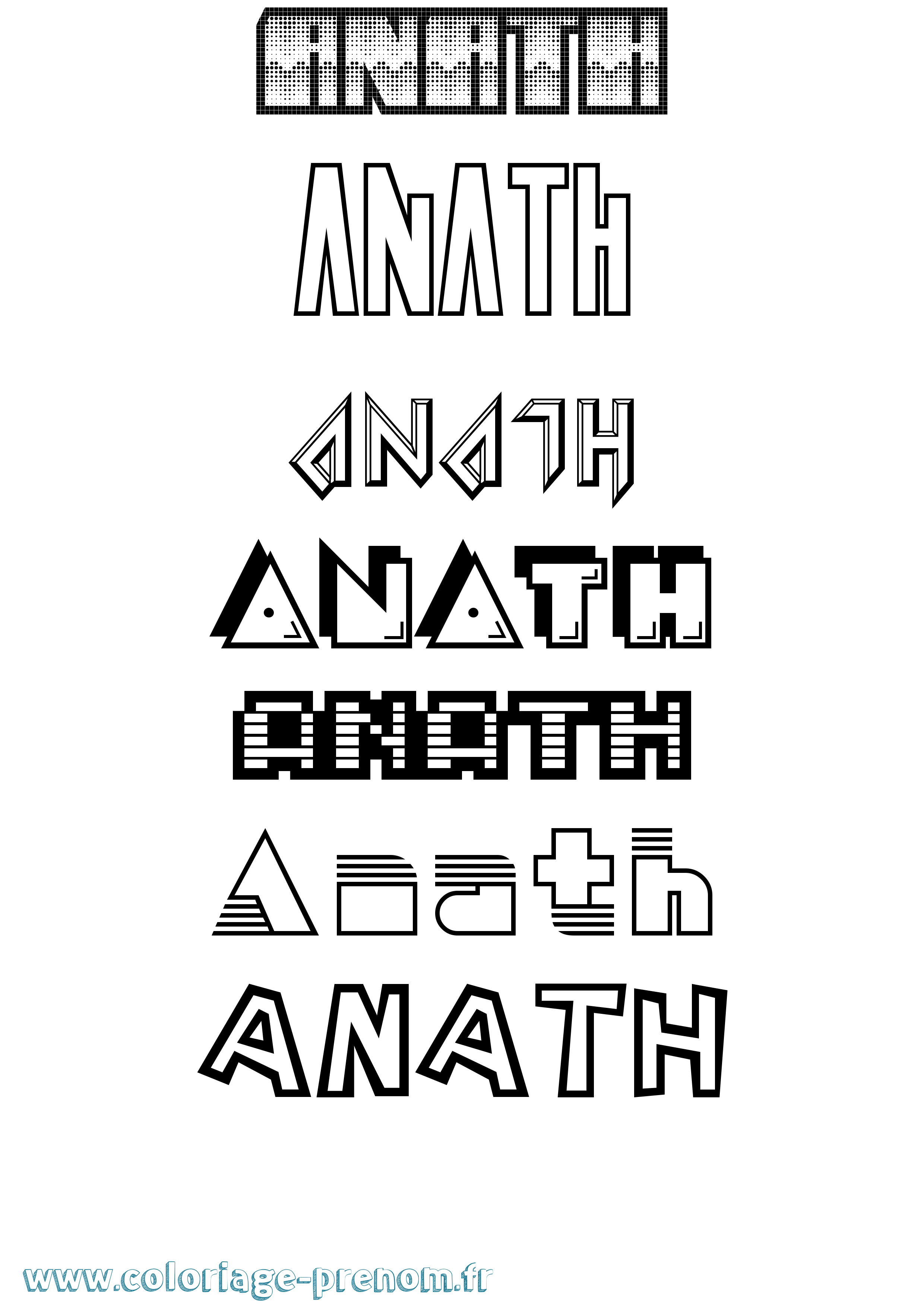 Coloriage prénom Anath Jeux Vidéos