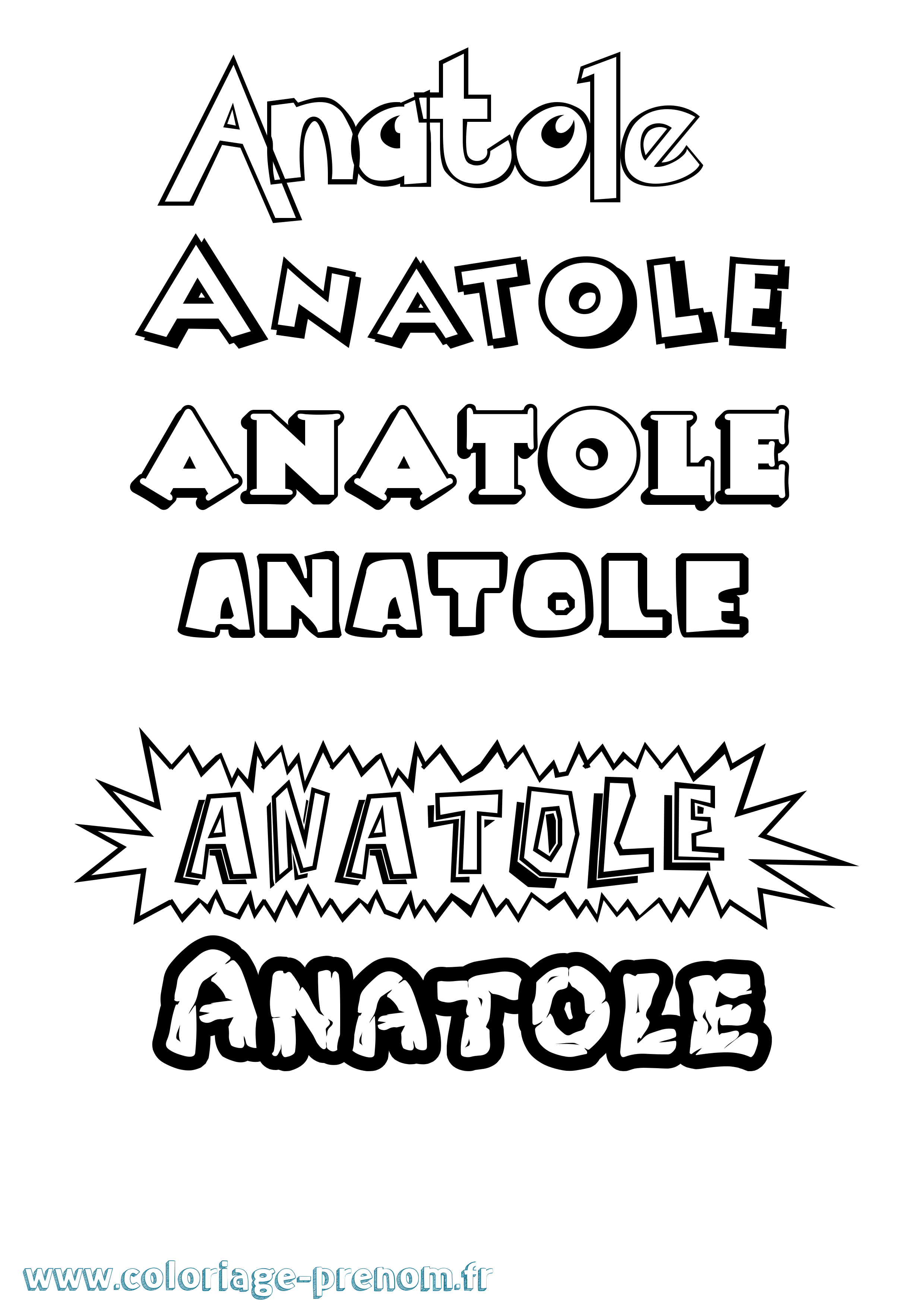 Coloriage Anatole Coloriage prénom Anatole