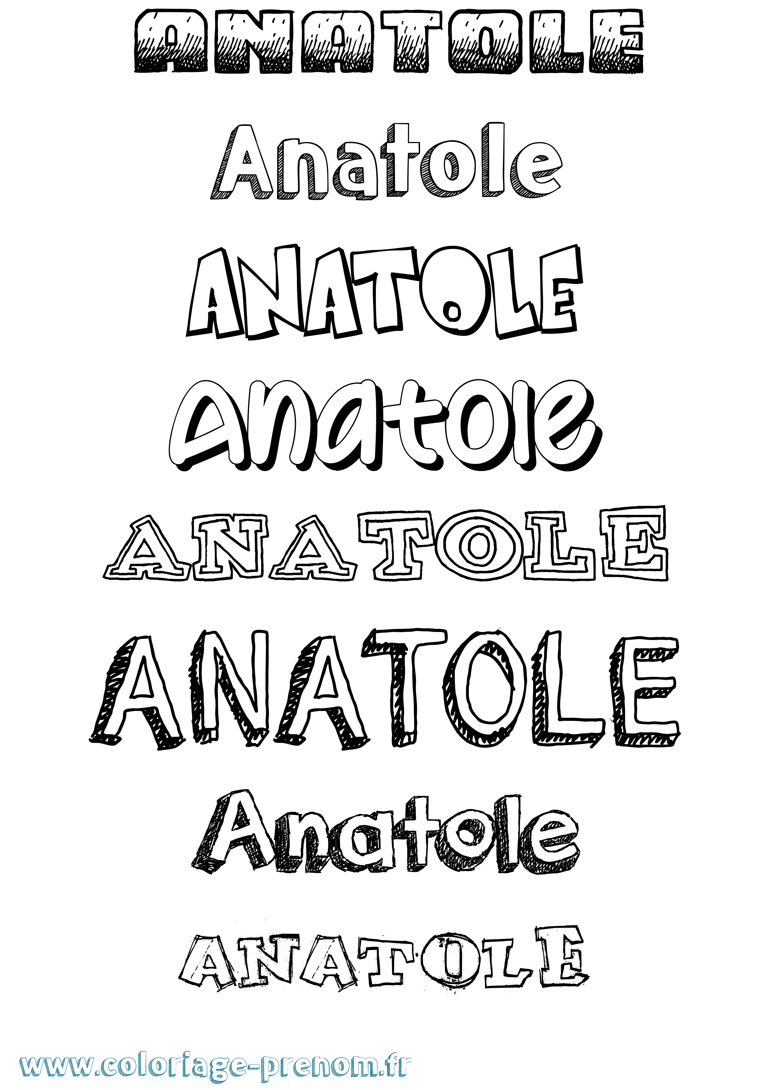 Coloriage Anatole Coloriage prénom Anatole