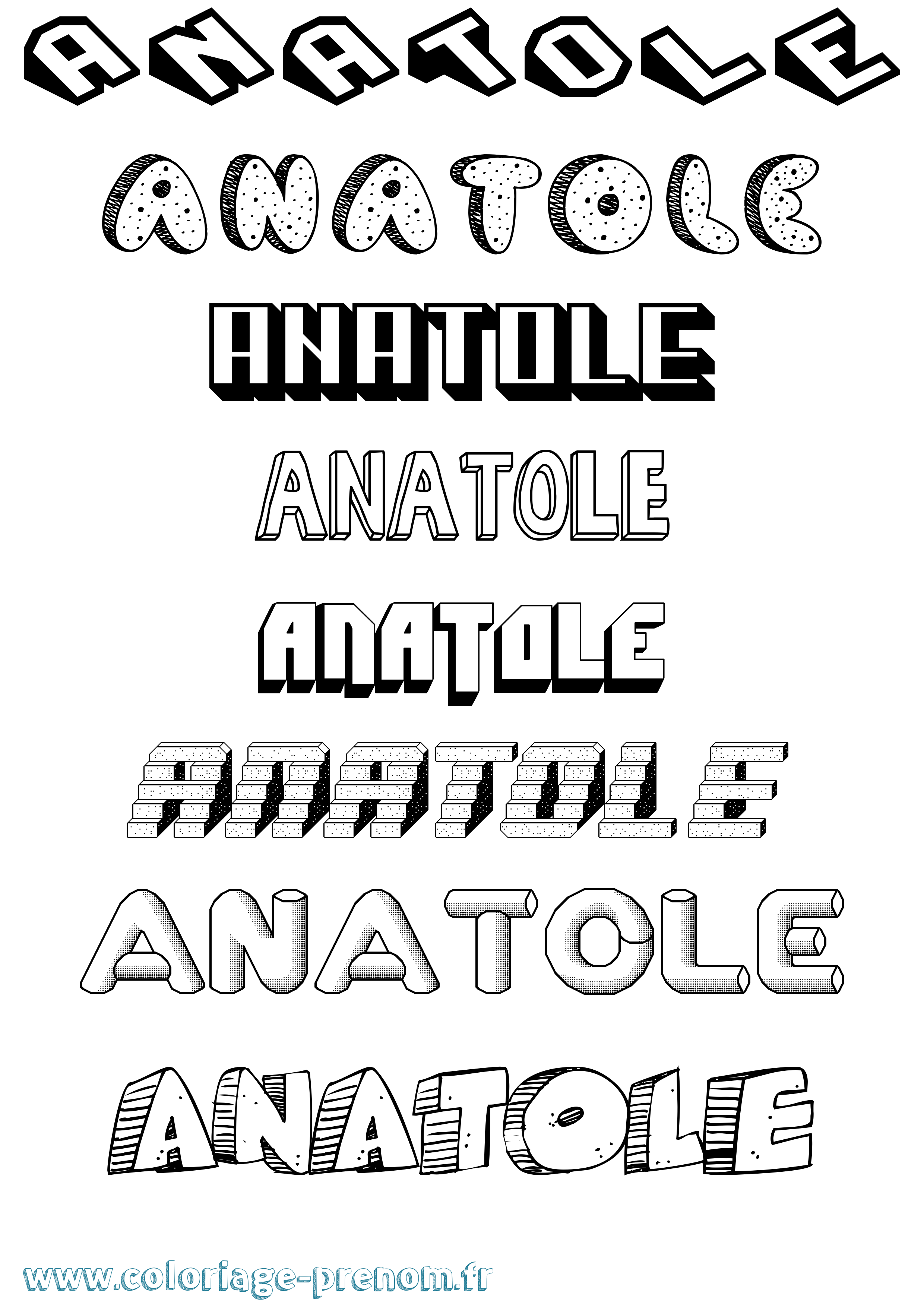 Coloriage Anatole Coloriage prénom Anatole