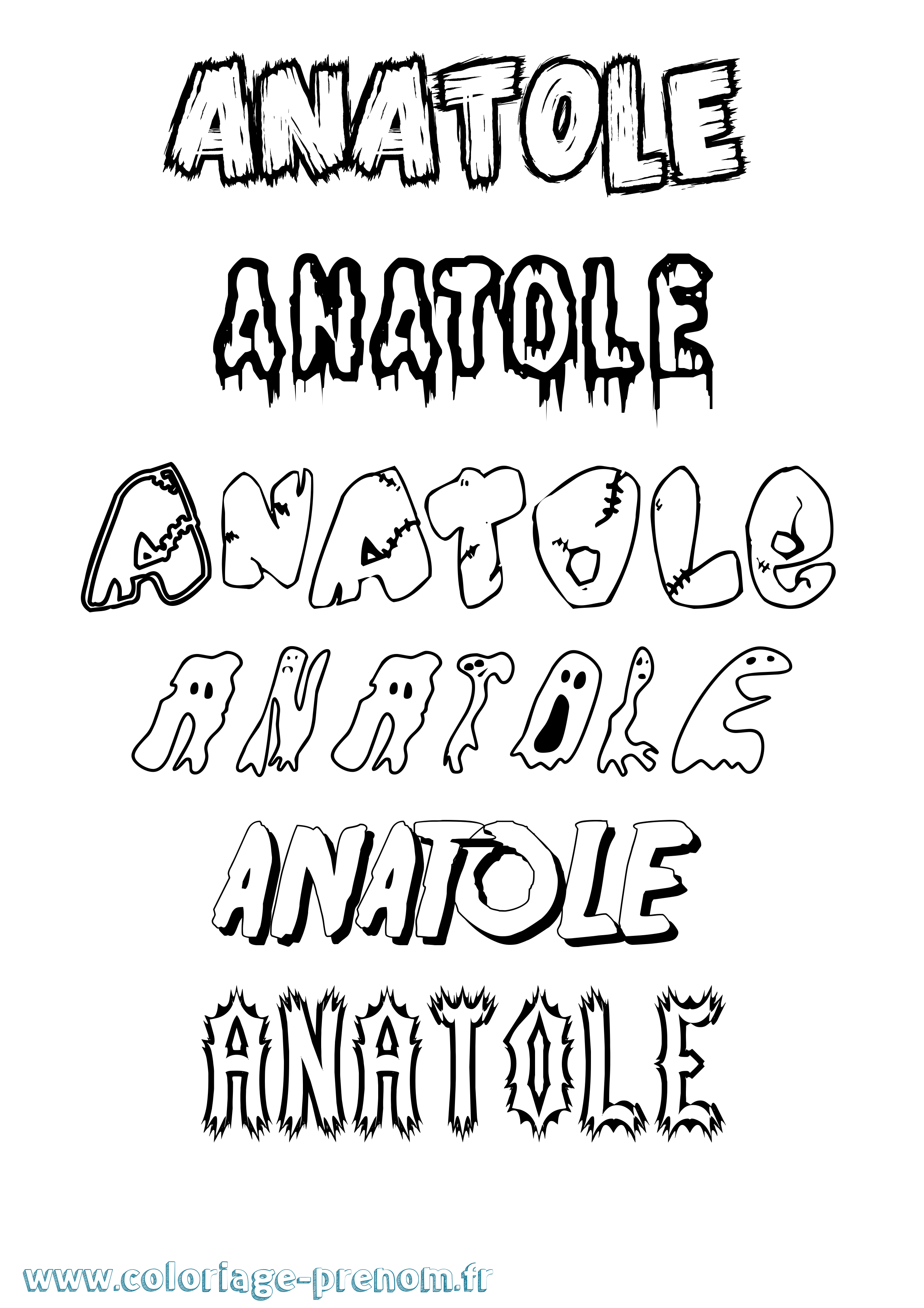Coloriage Anatole Coloriage prénom Anatole