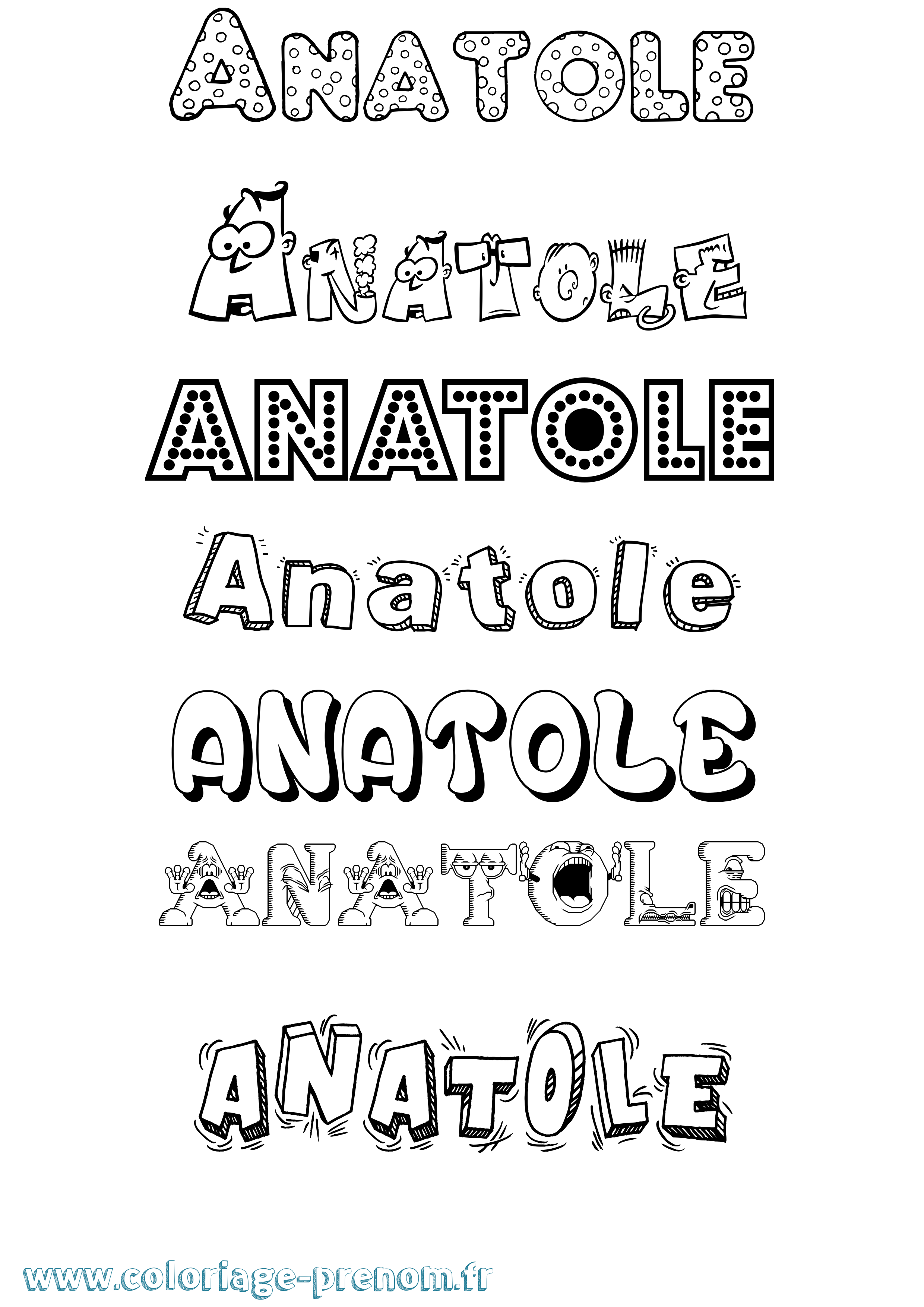 Coloriage Anatole Coloriage prénom Anatole