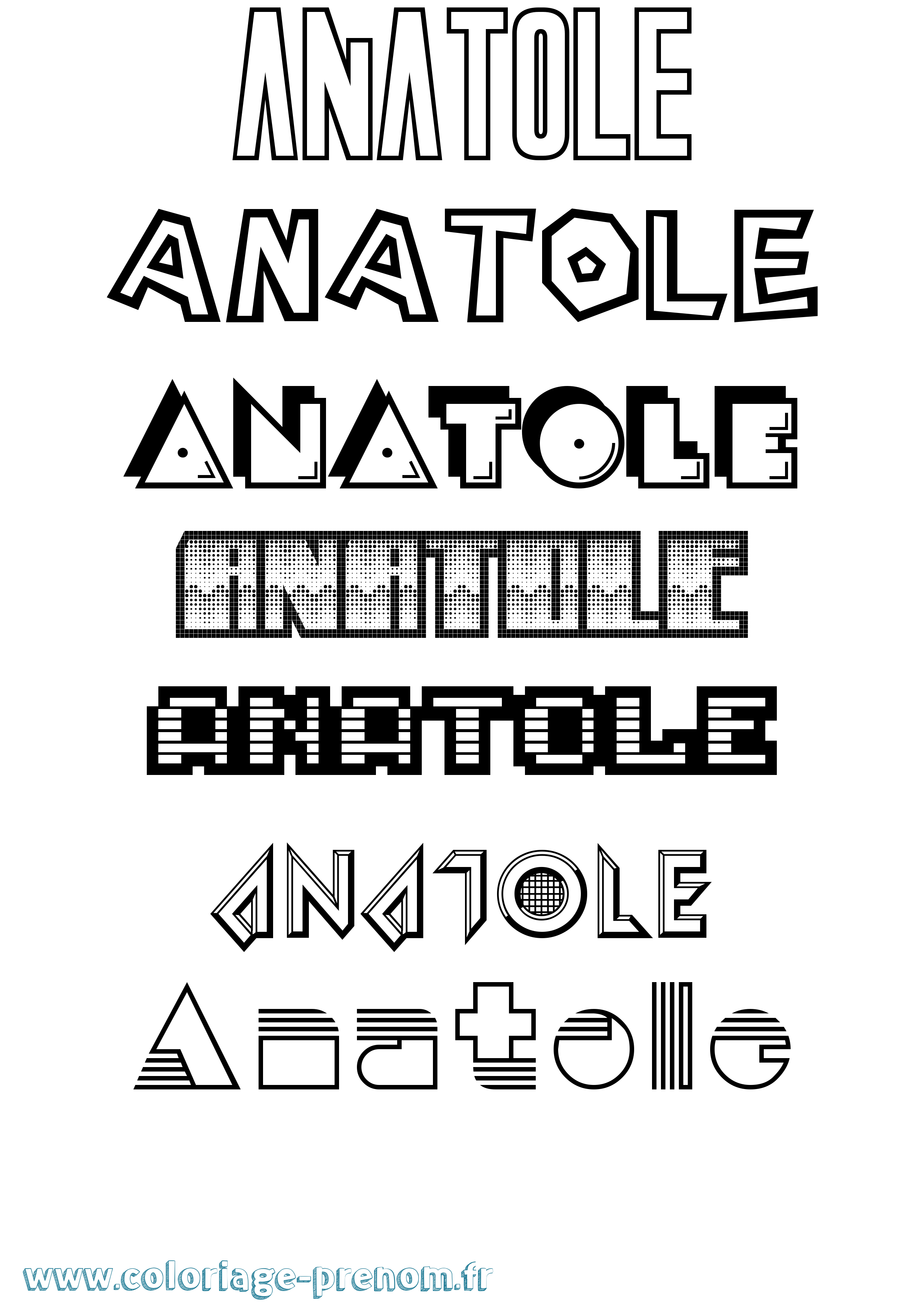 Coloriage Anatole Coloriage prénom Anatole