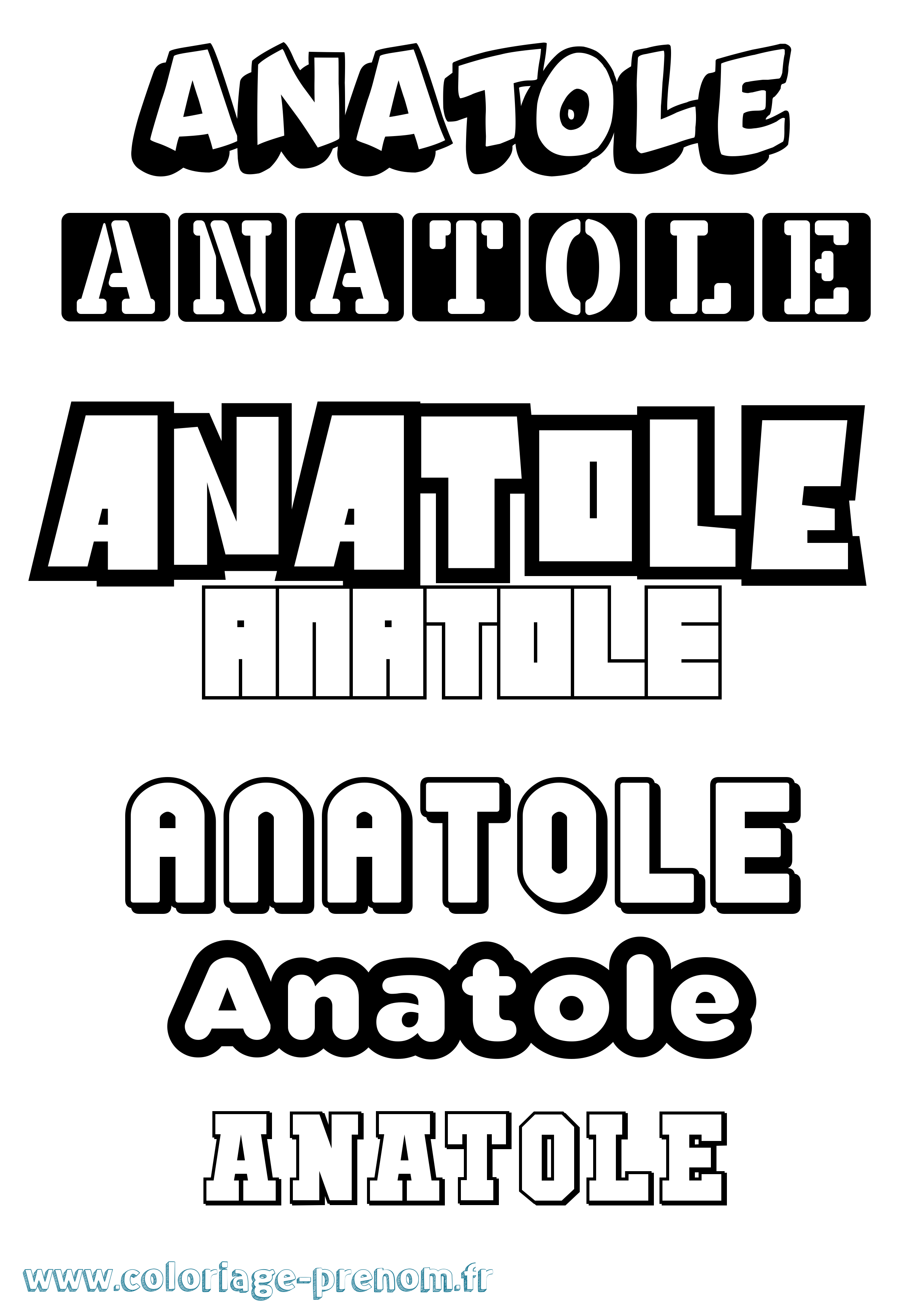 Coloriage prénom Anatole Simple
