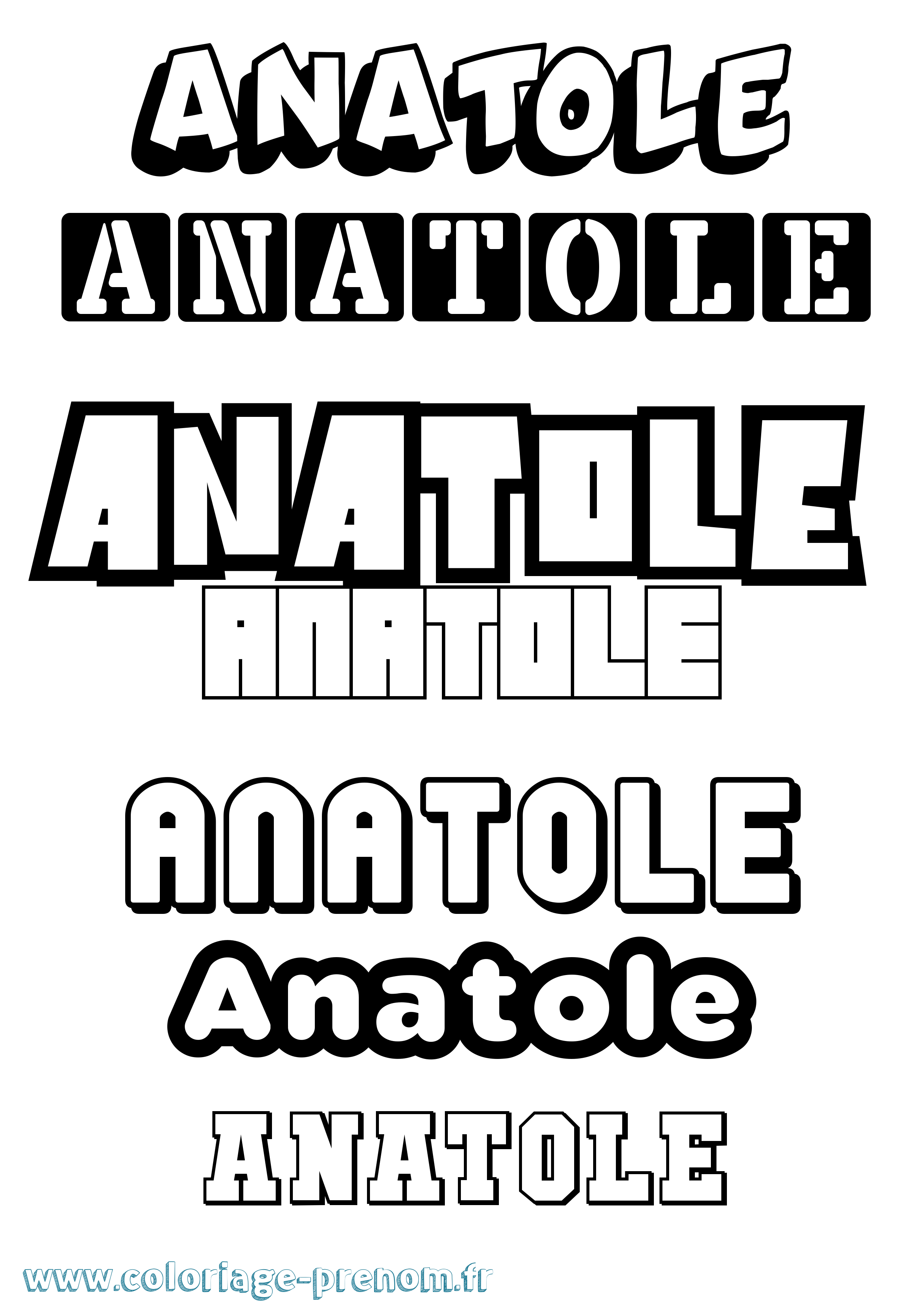 Coloriage Anatole Coloriage prénom Anatole
