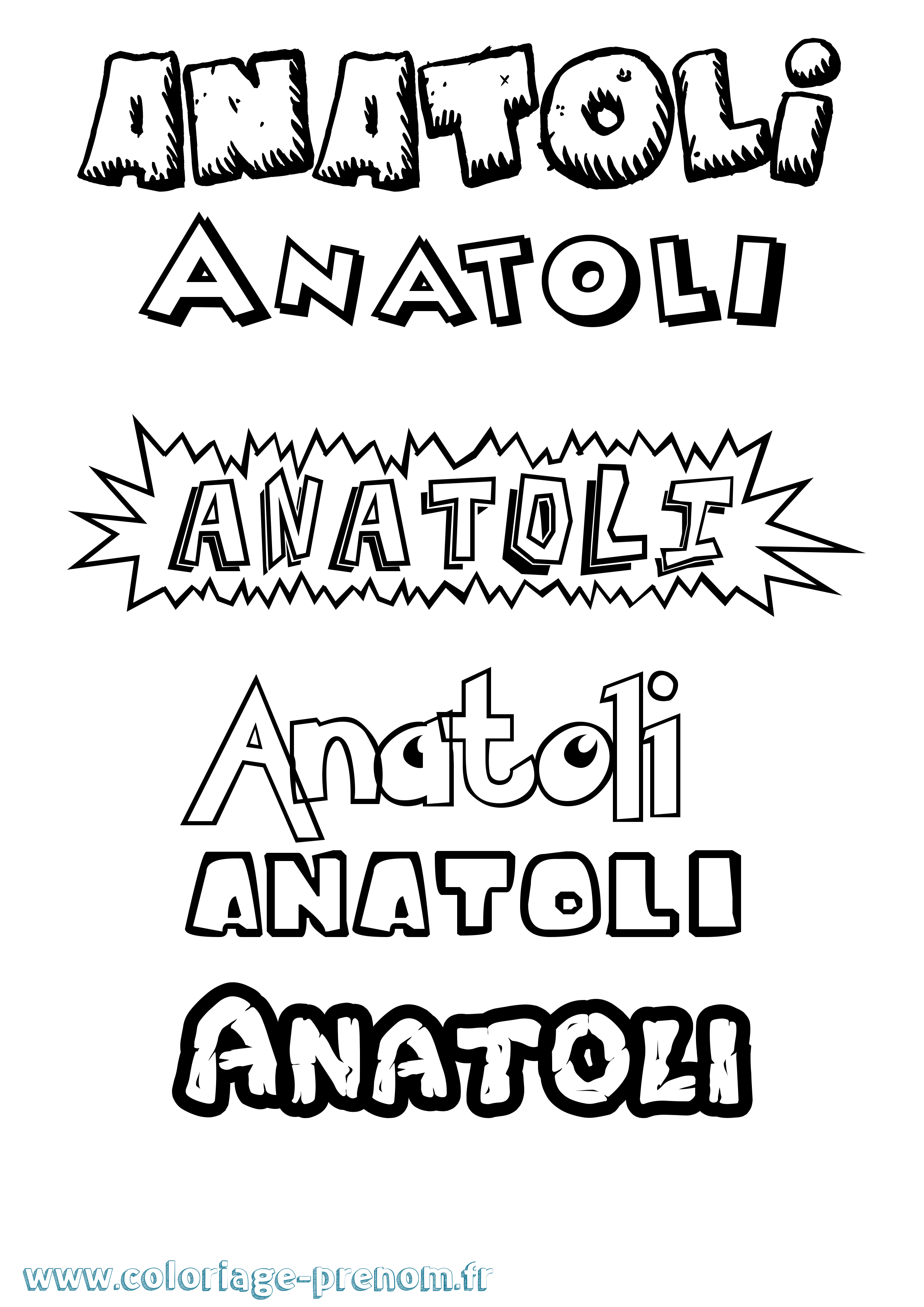 Coloriage prénom Anatoli Dessin Animé