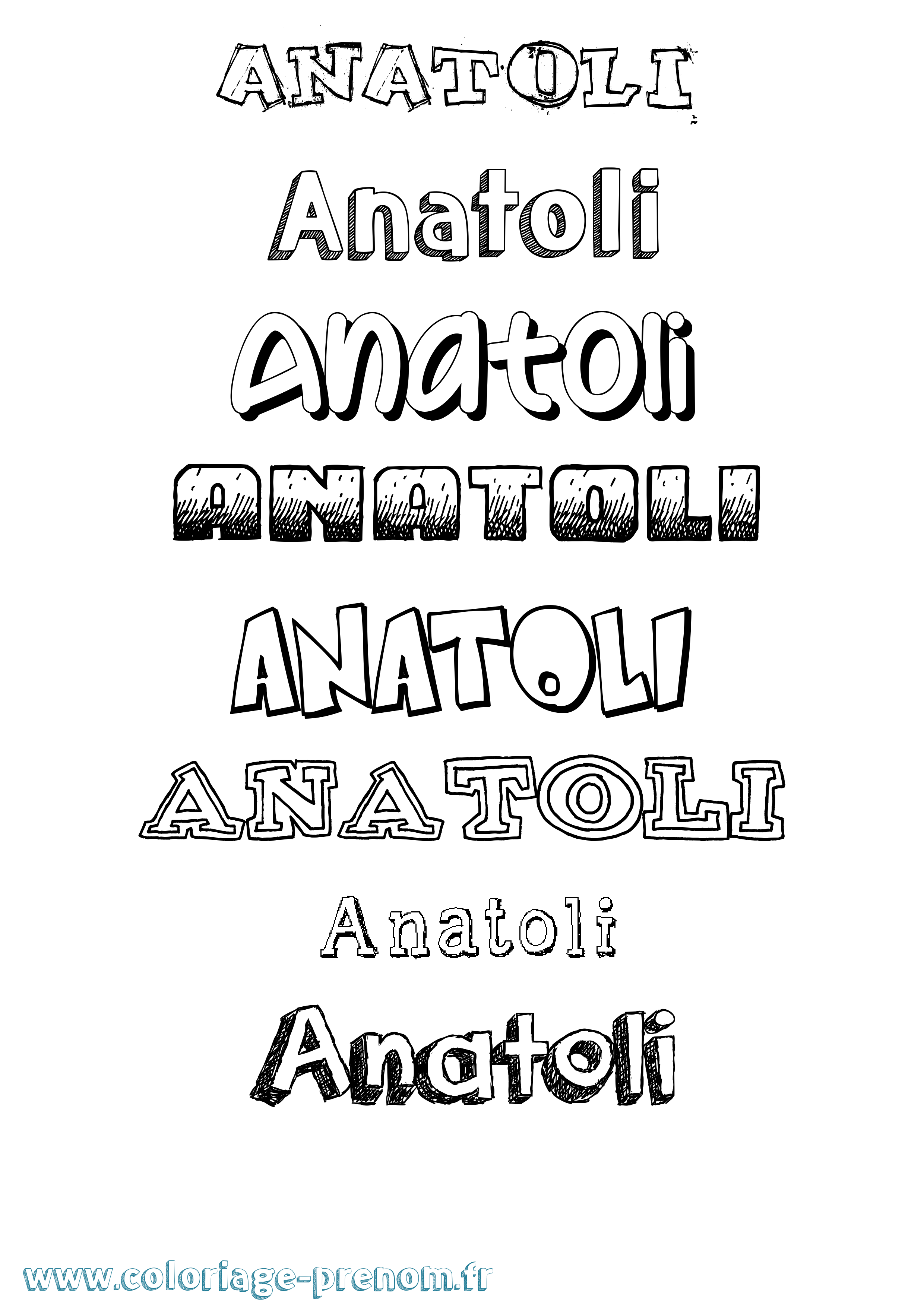 Coloriage prénom Anatoli Dessiné