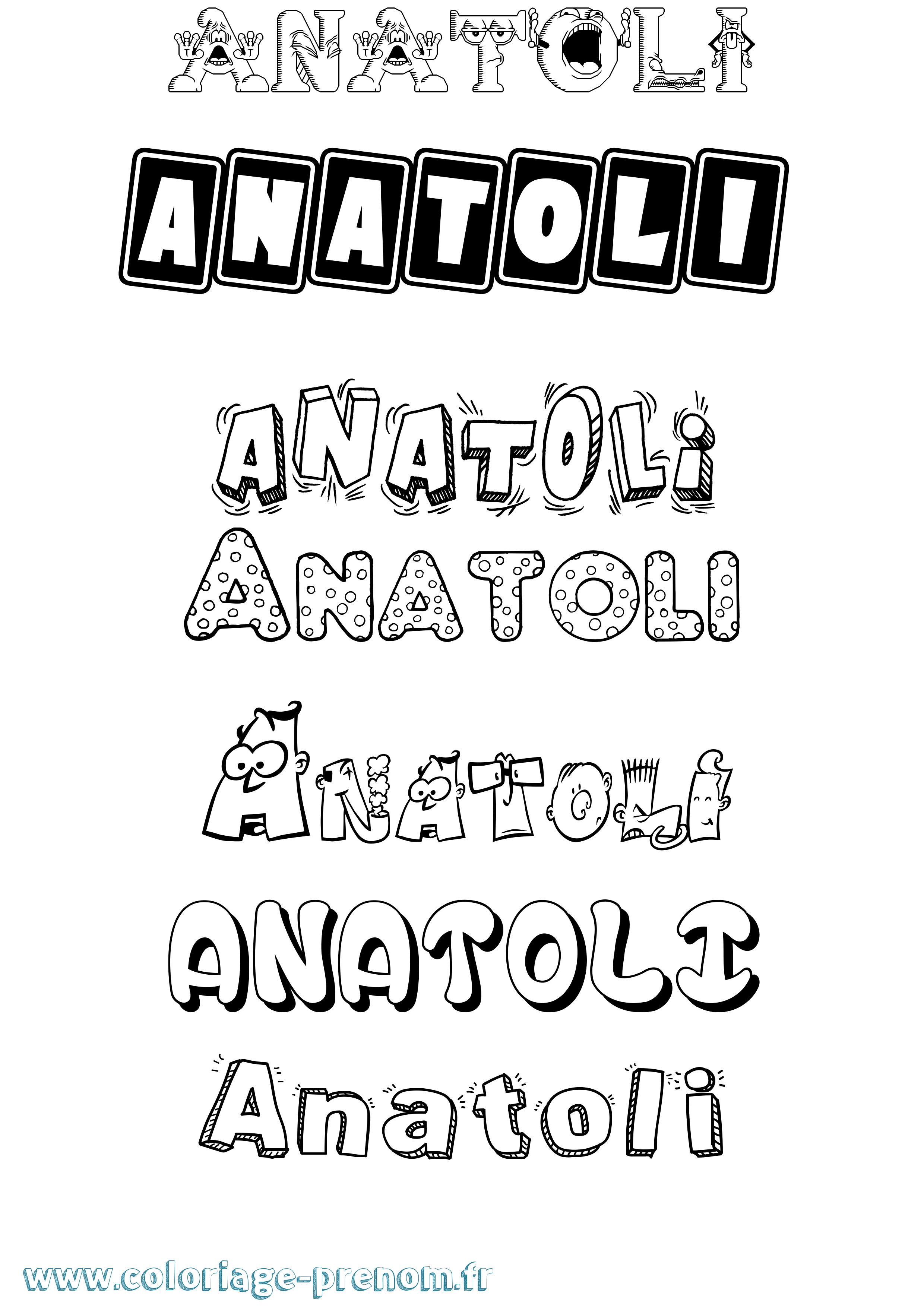 Coloriage prénom Anatoli Fun