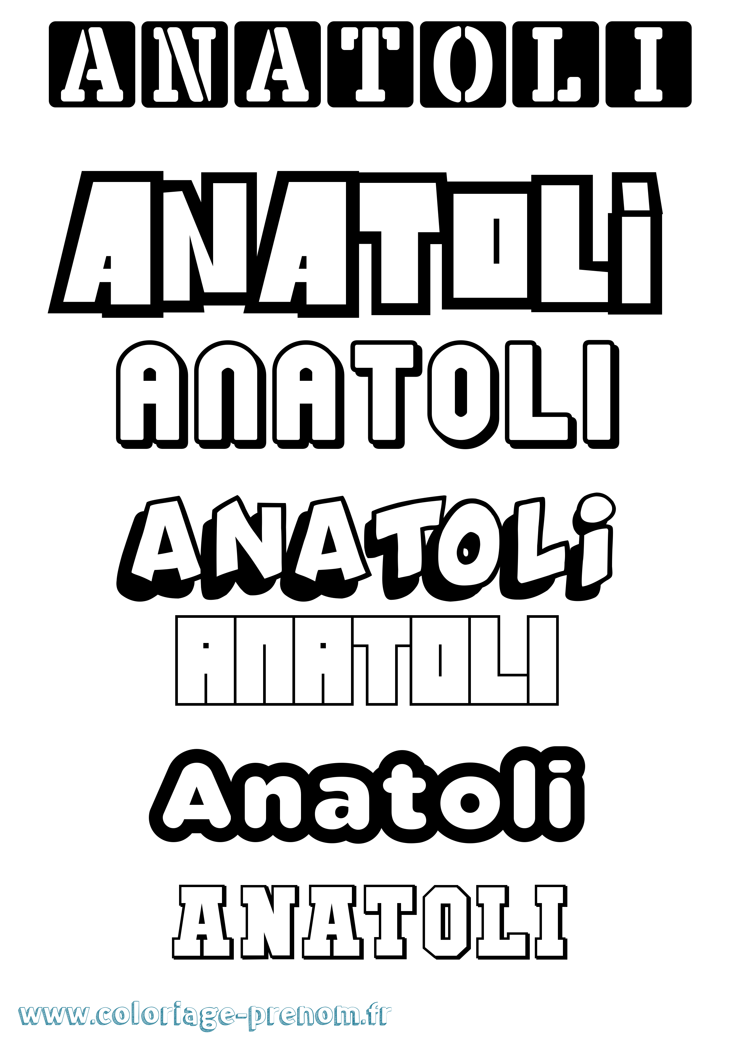 Coloriage prénom Anatoli Simple