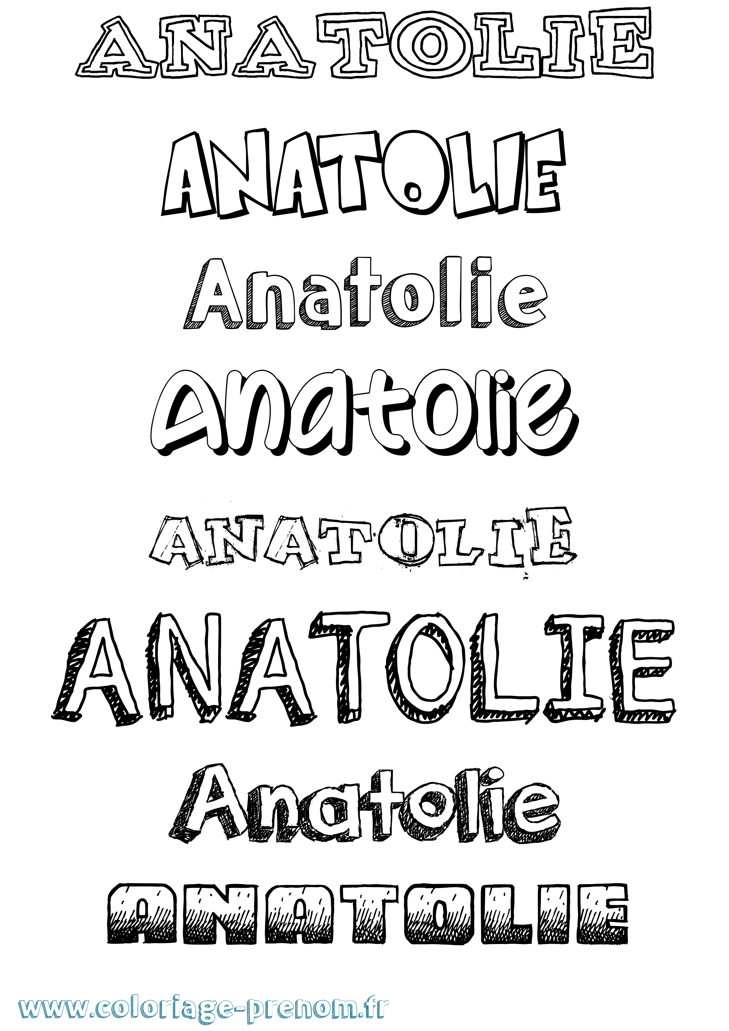 Coloriage prénom Anatolie Dessiné