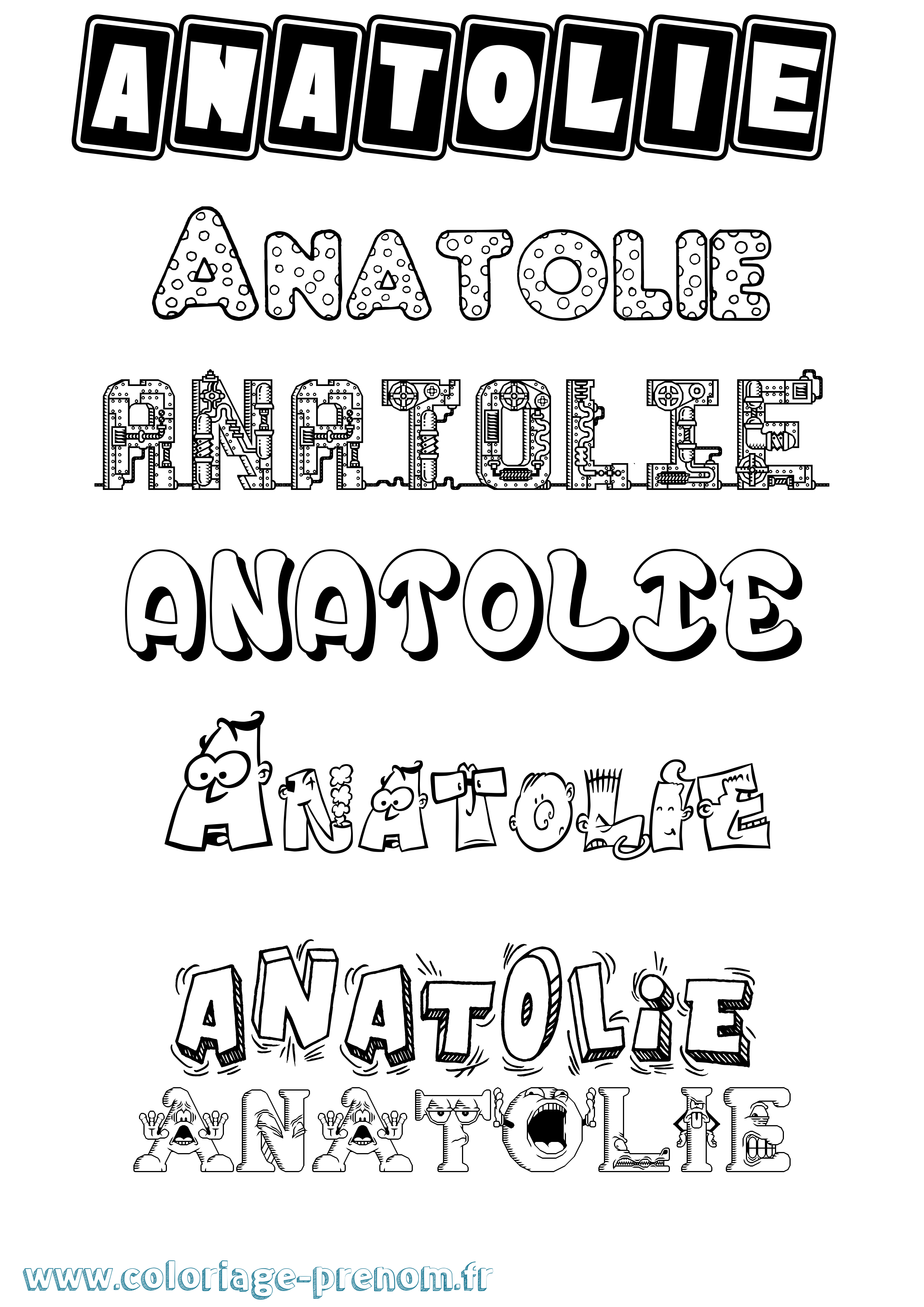 Coloriage prénom Anatolie Fun
