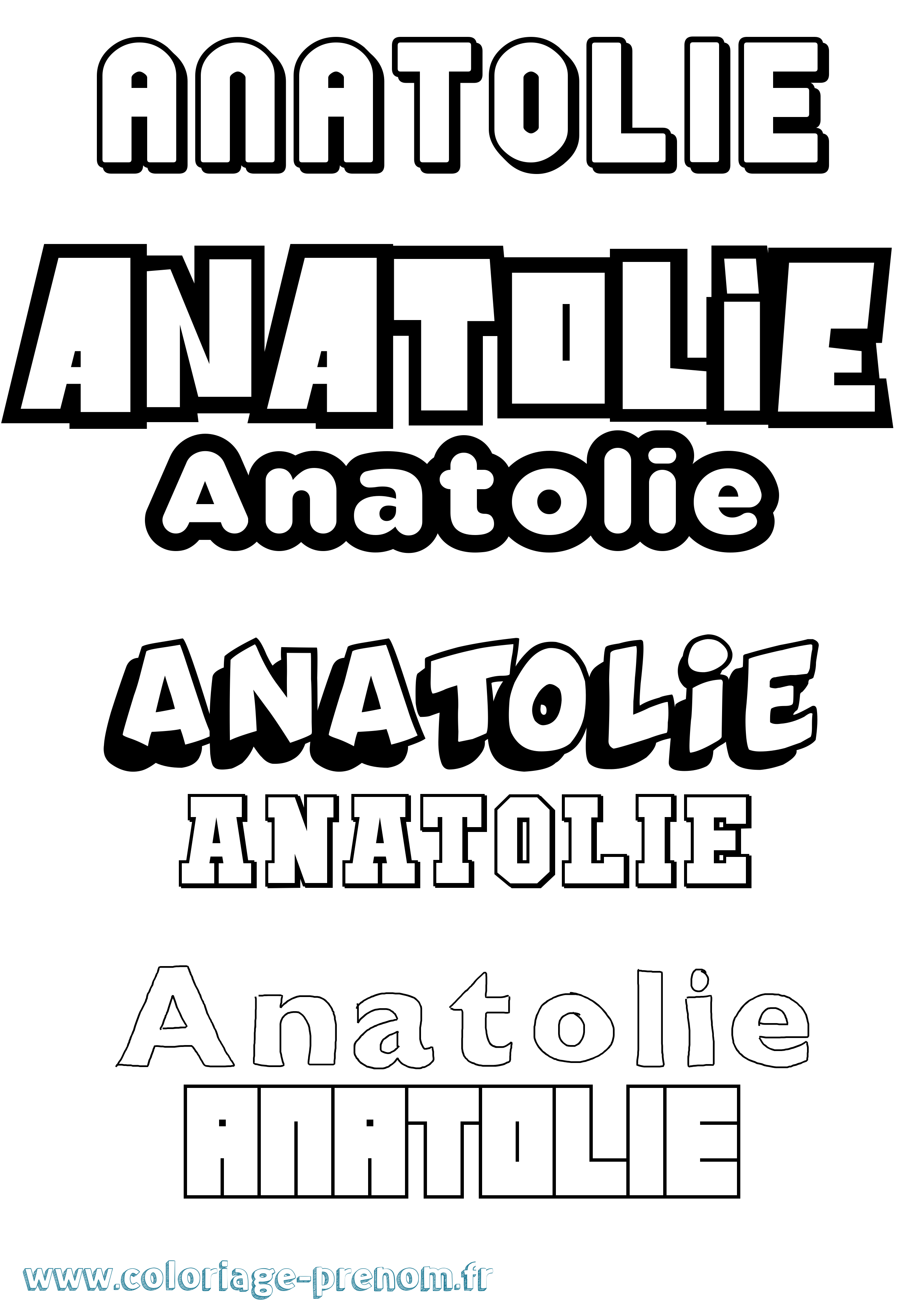 Coloriage prénom Anatolie Simple