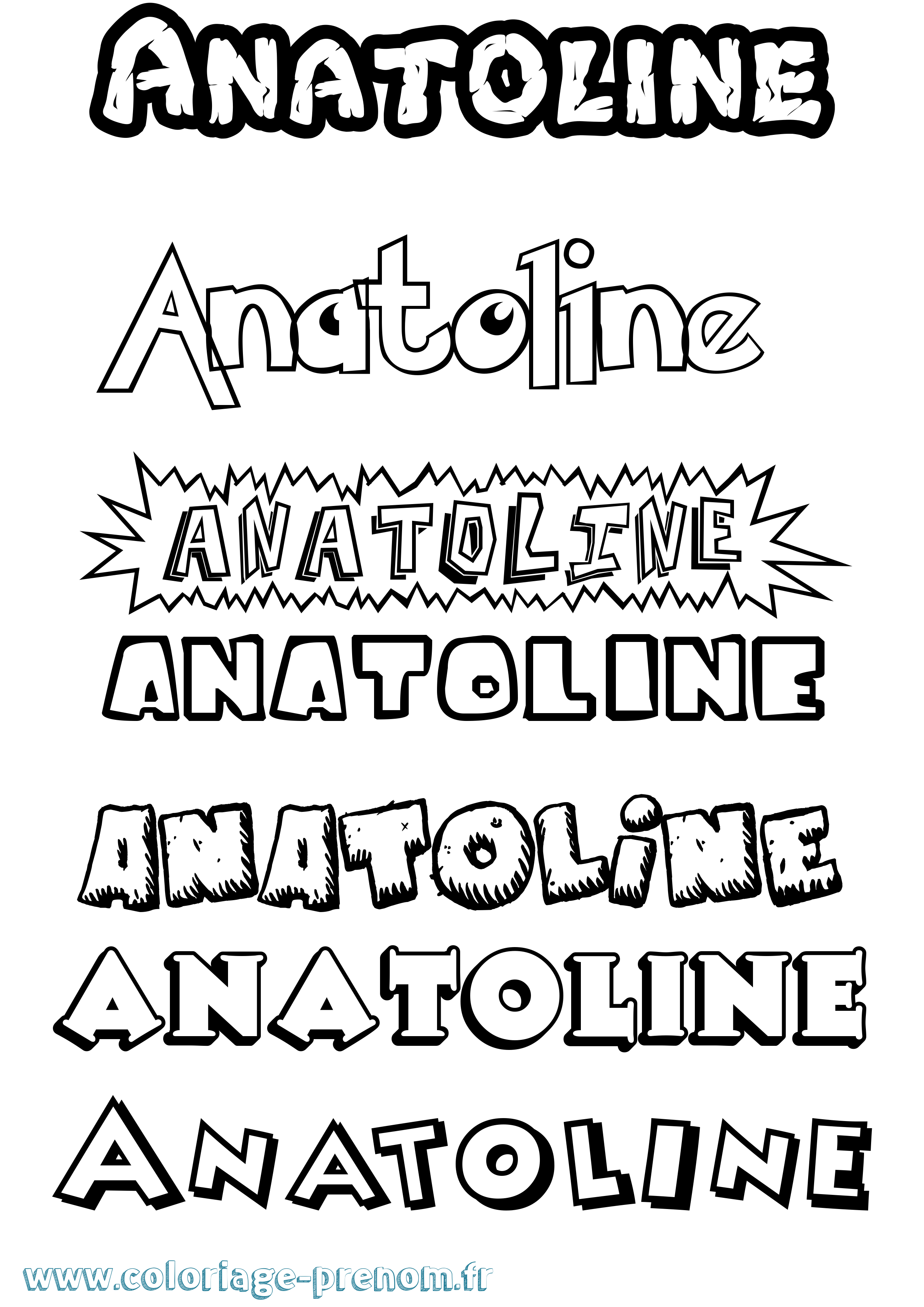 Coloriage prénom Anatoline Dessin Animé