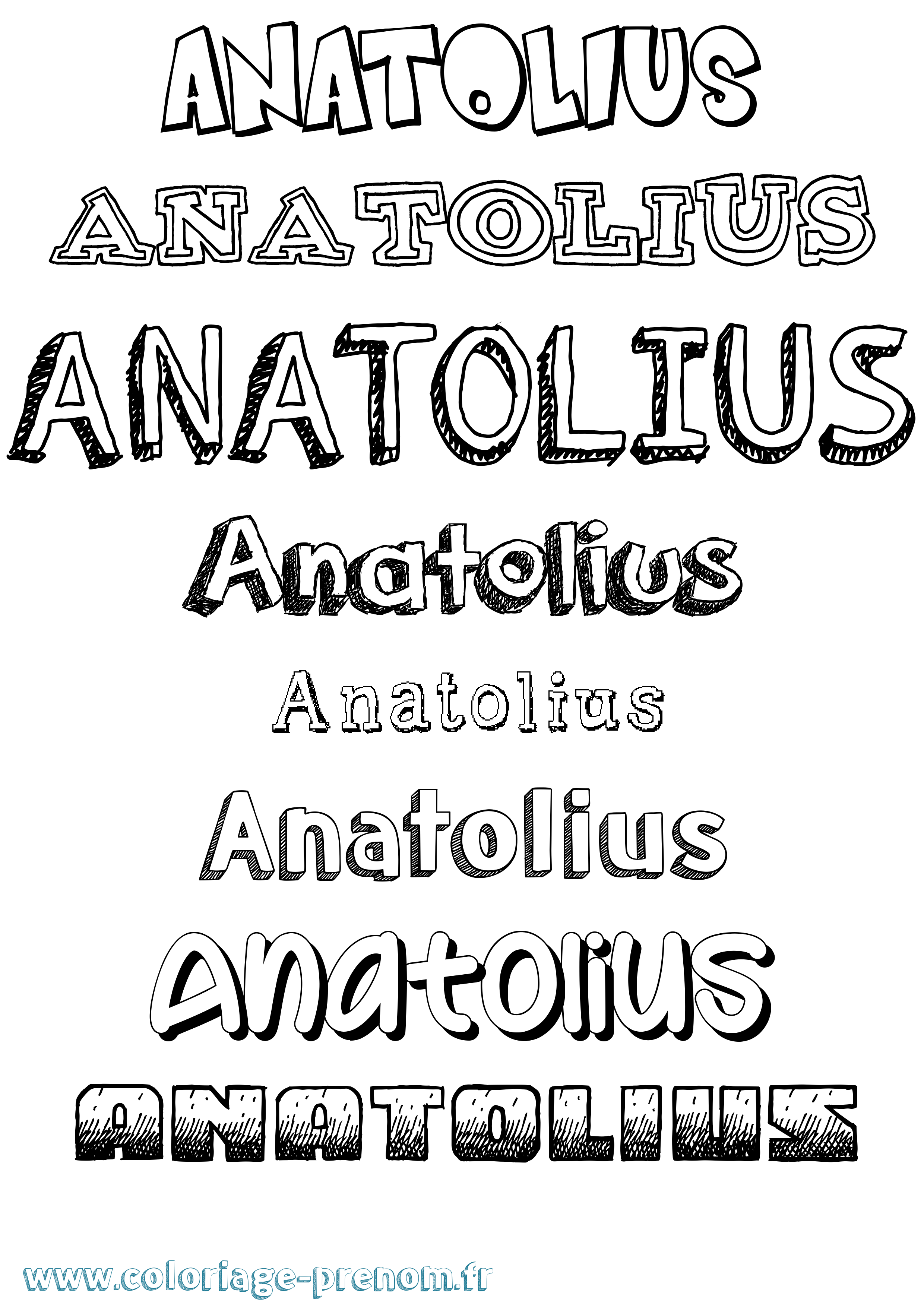 Coloriage prénom Anatolius Dessiné
