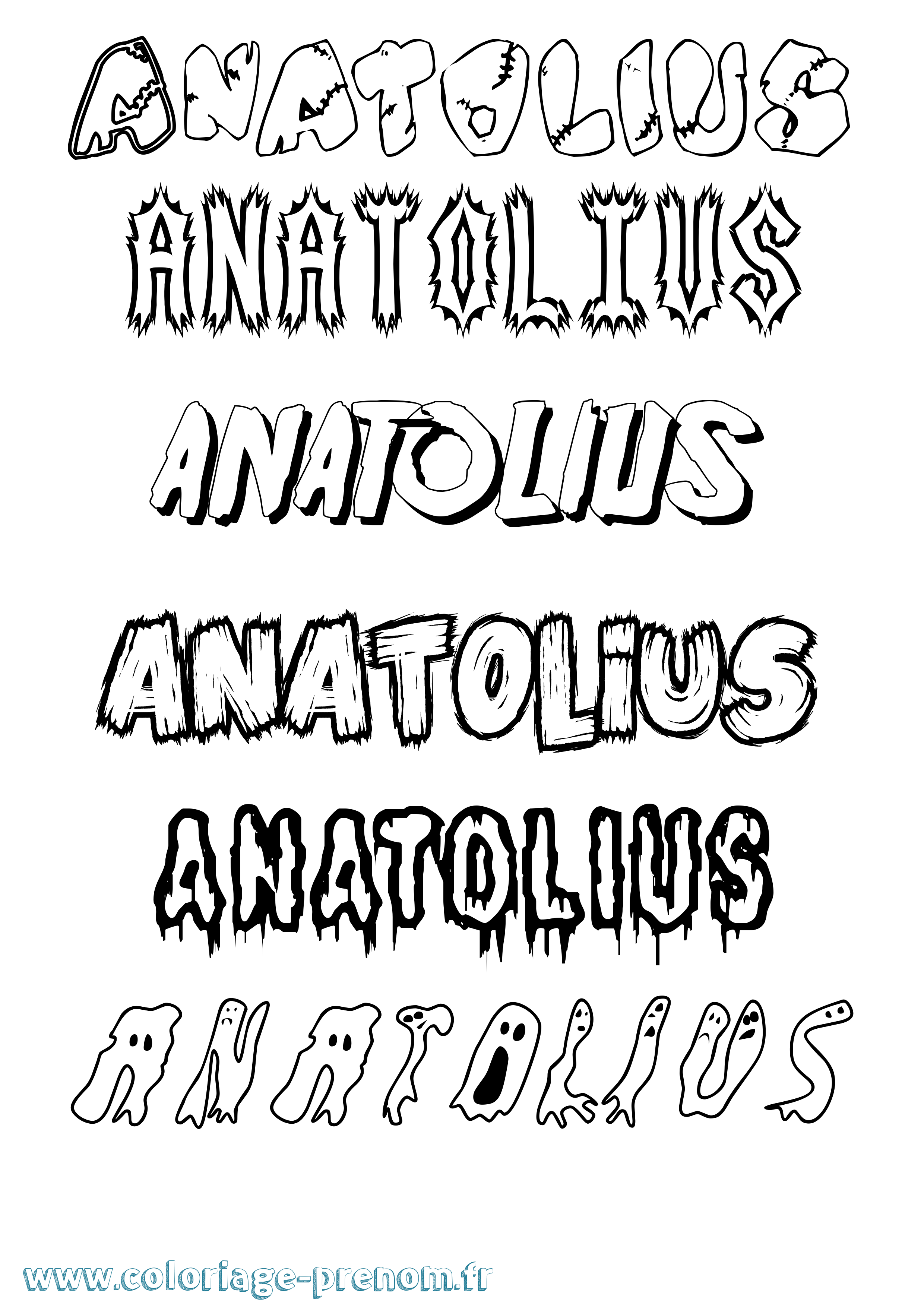 Coloriage prénom Anatolius Frisson