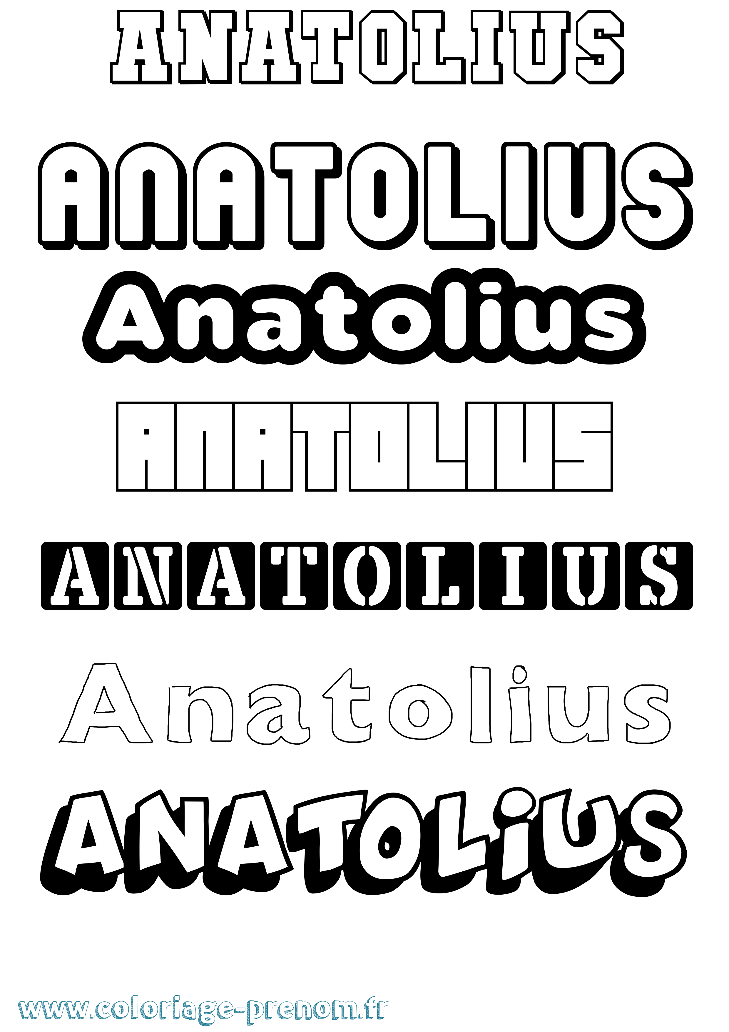 Coloriage prénom Anatolius Simple