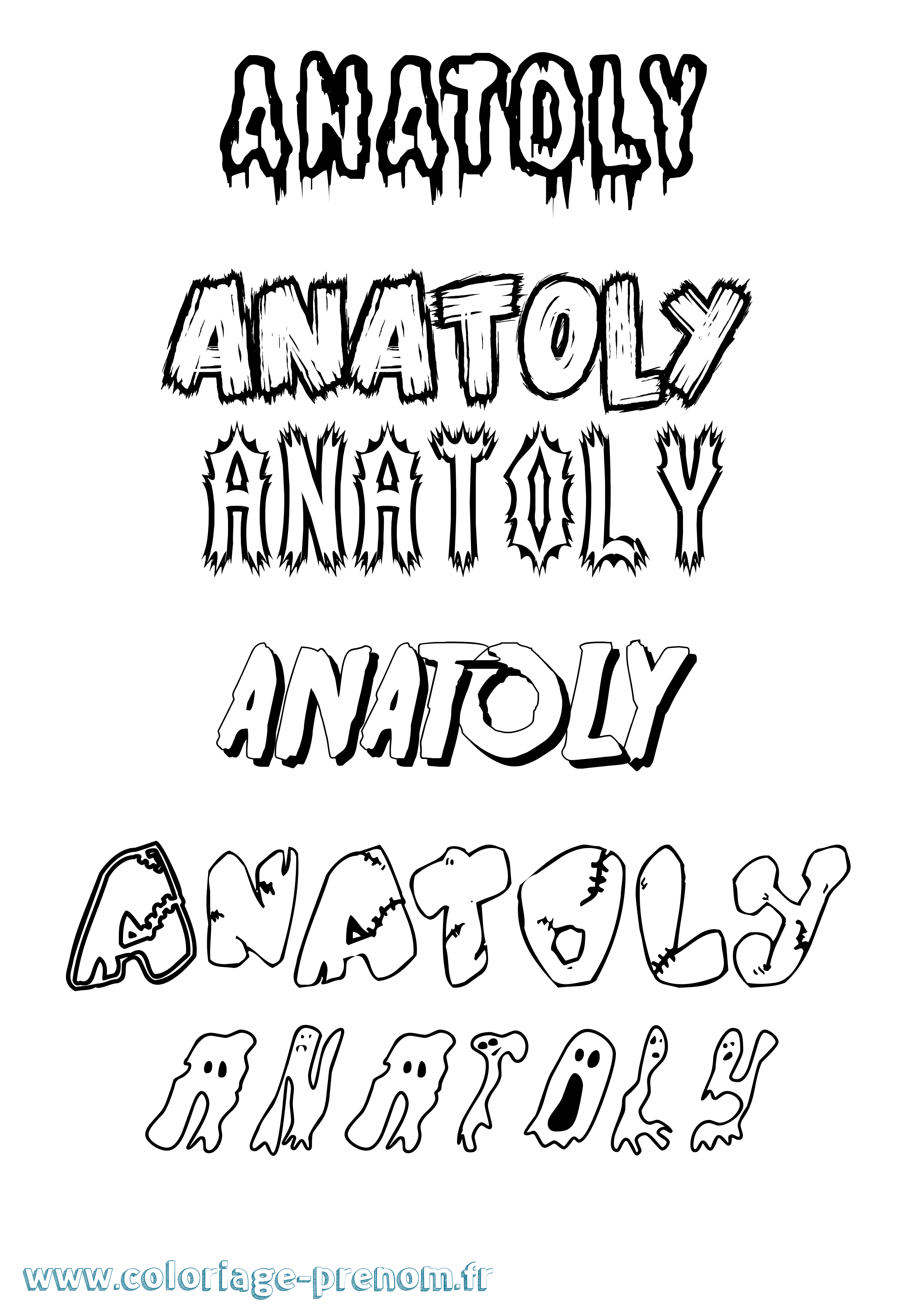 Coloriage Anatoly Frisson Coloriage prénom Anatoly Frisson
