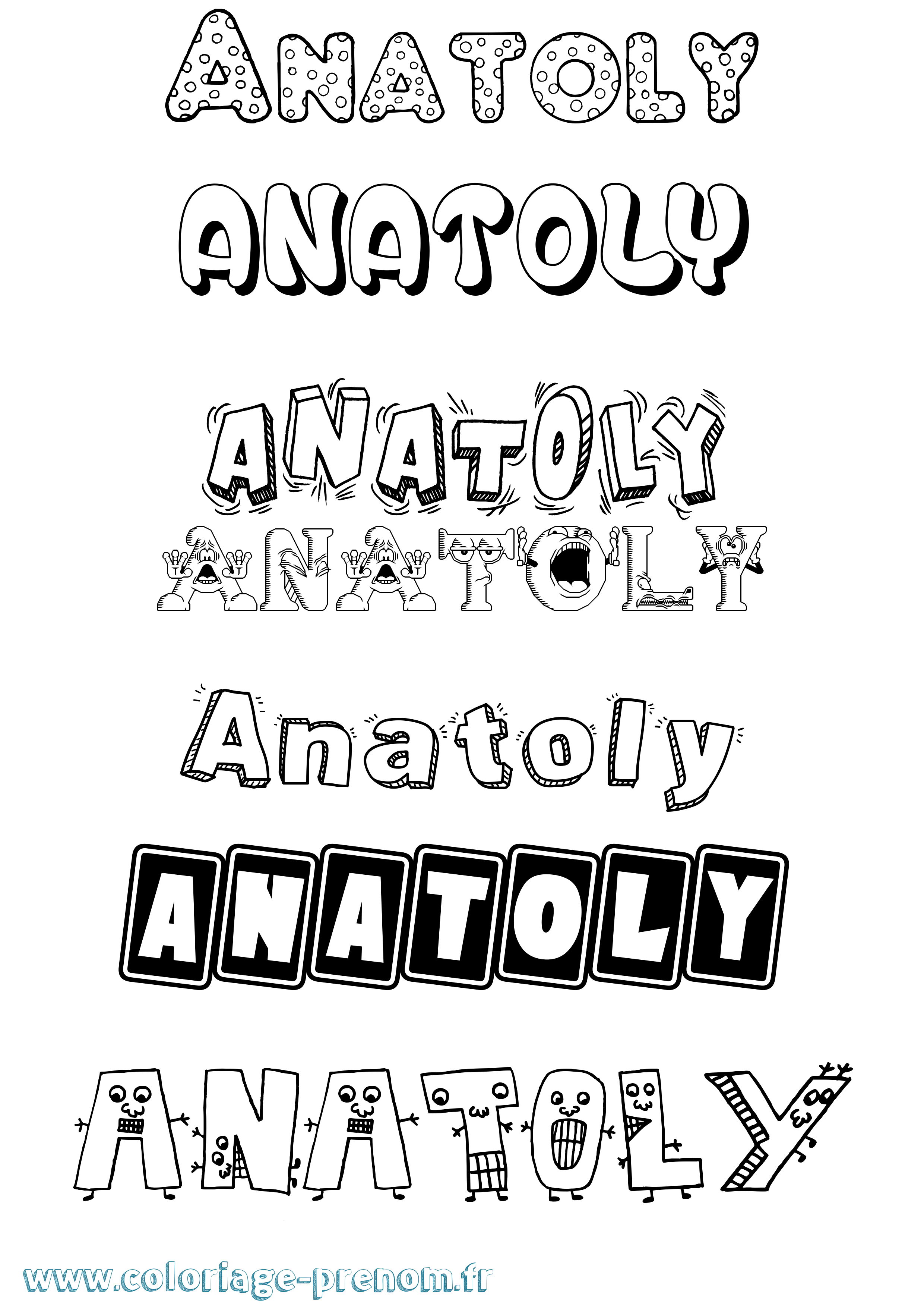 Coloriage Anatoly Fun Coloriage prénom Anatoly Fun