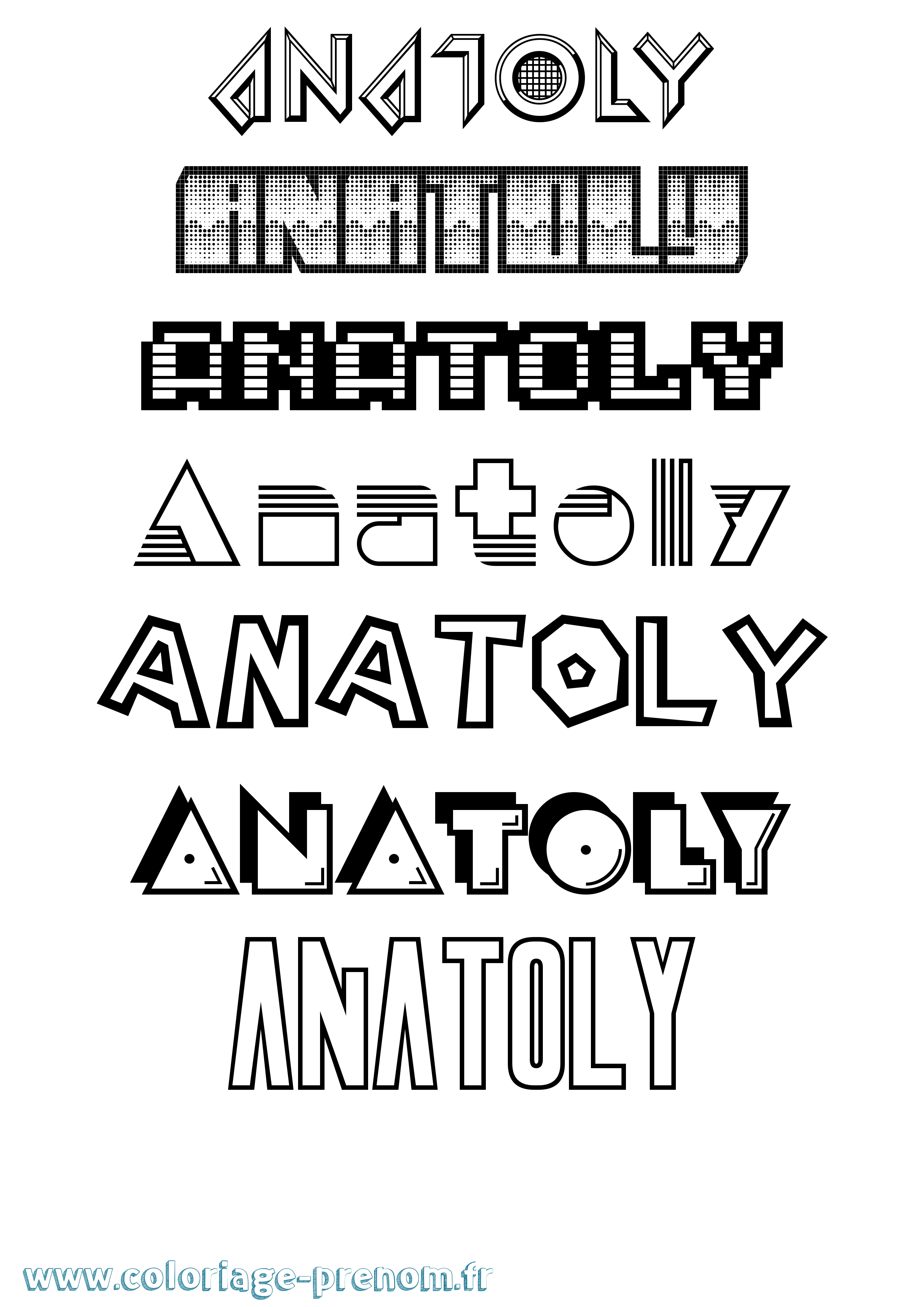 Coloriage Anatoly Jeux Vidéos Coloriage prénom Anatoly Jeux Vidéos
