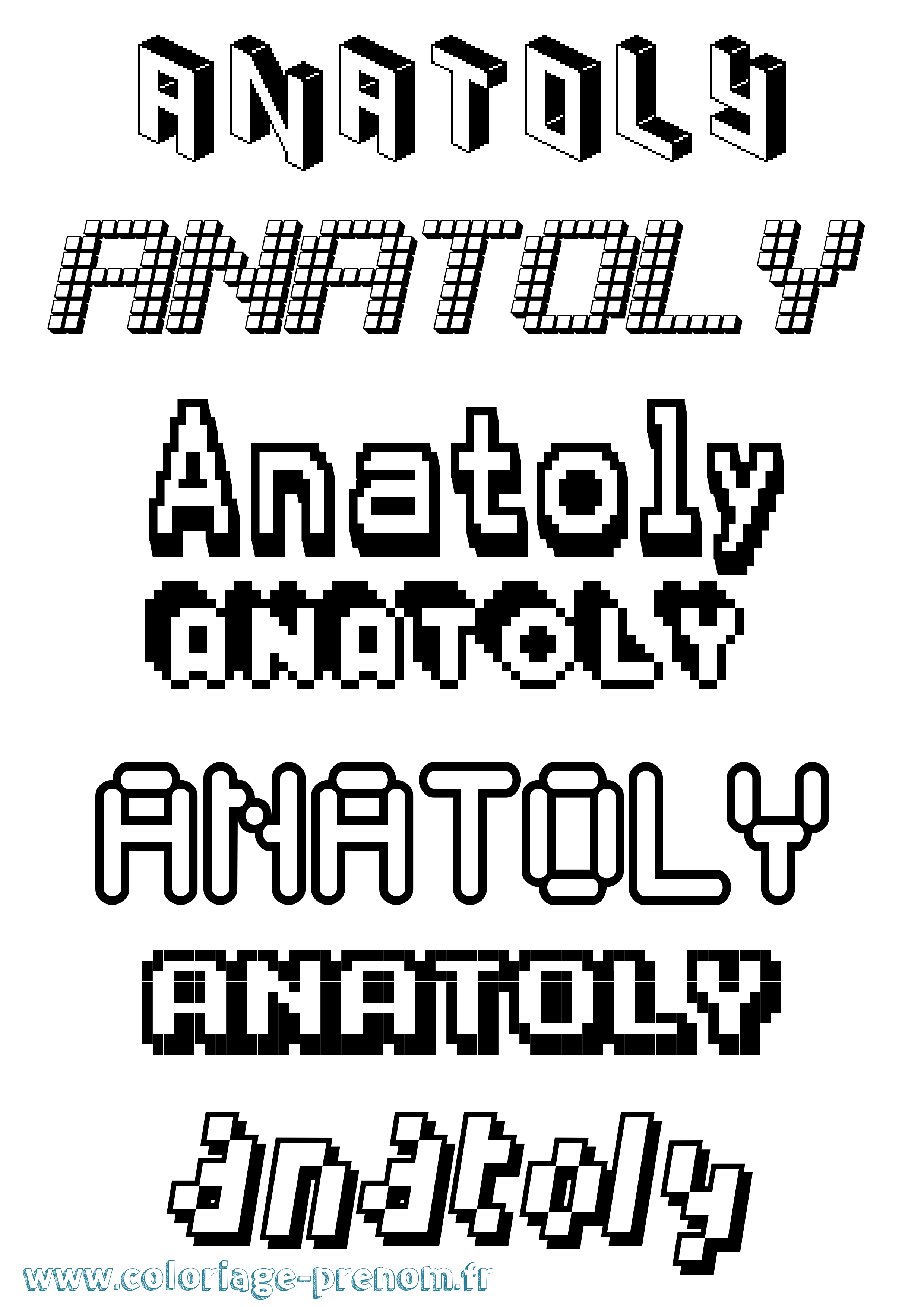 Coloriage Anatoly Pixel Coloriage prénom Anatoly Pixel