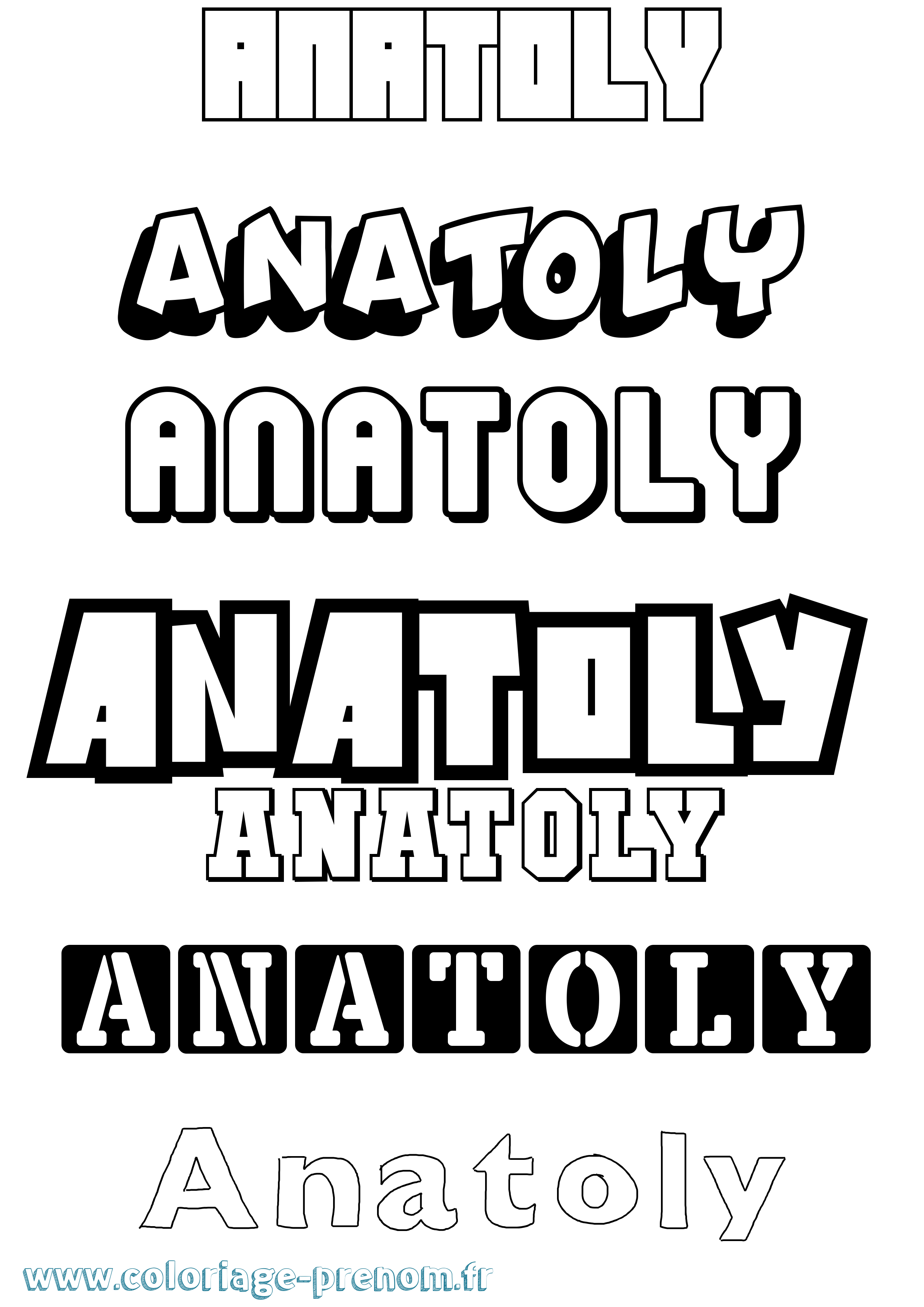 Coloriage Anatoly Simple Coloriage prénom Anatoly Simple