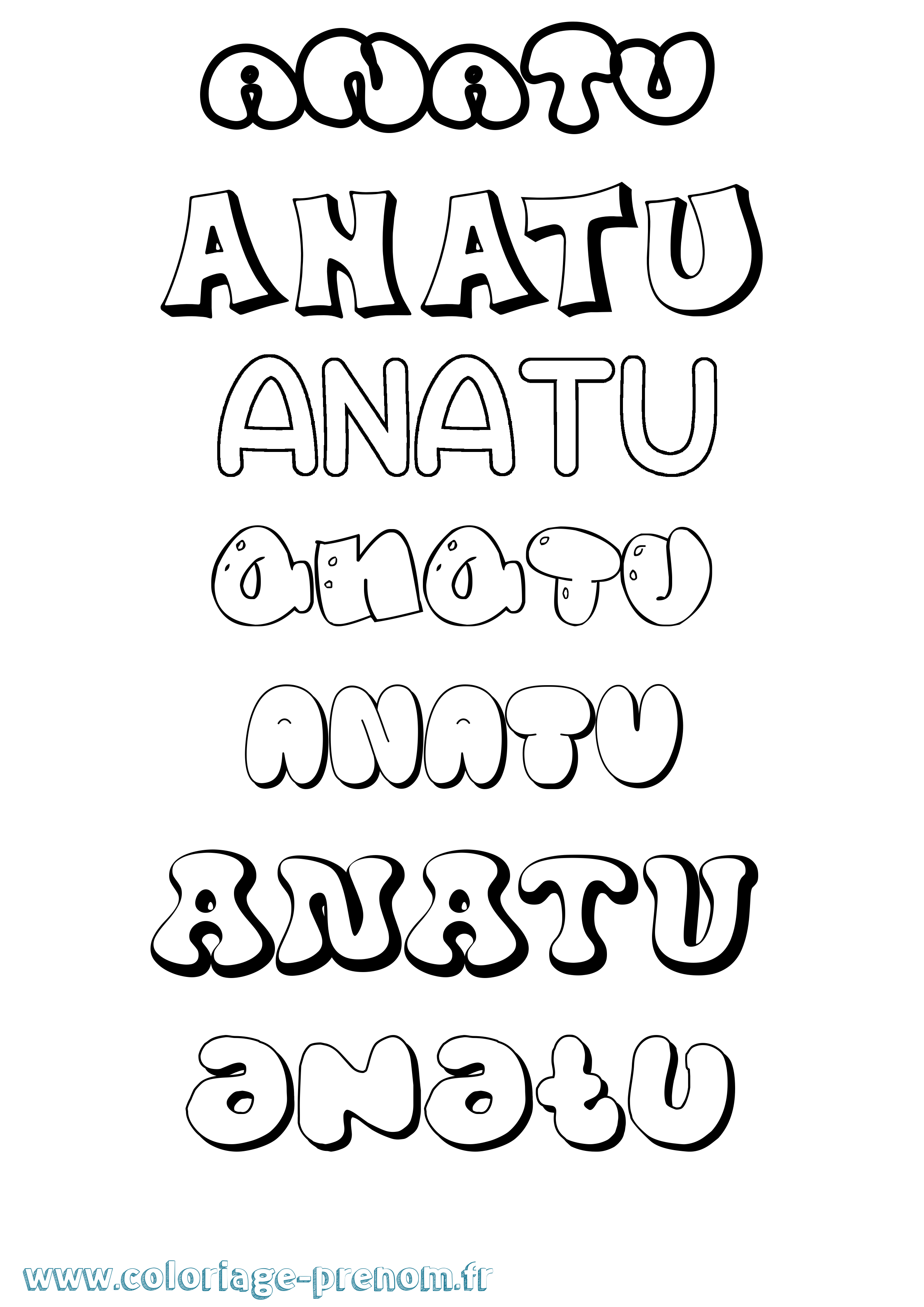Coloriage prénom Anatu Bubble
