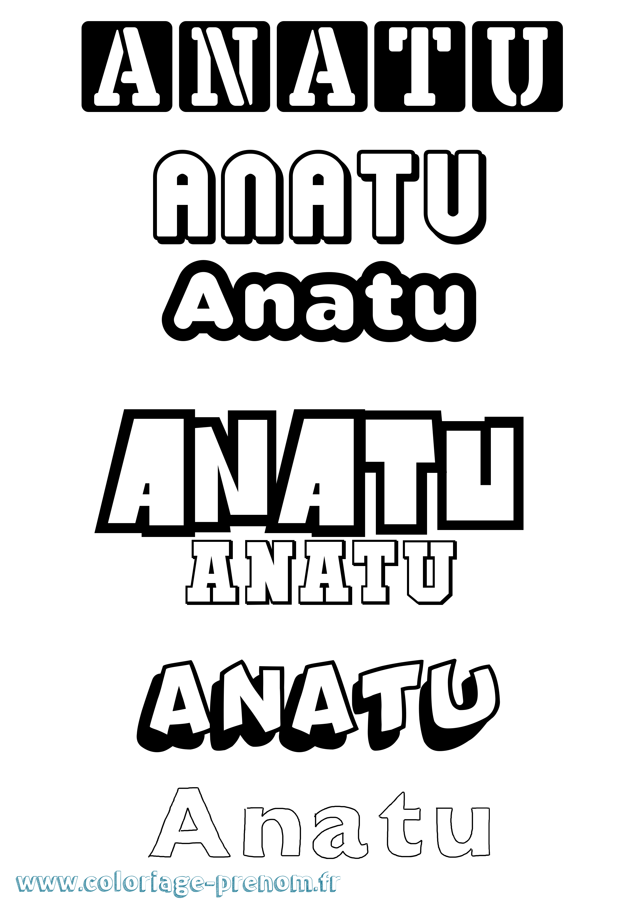 Coloriage prénom Anatu Simple