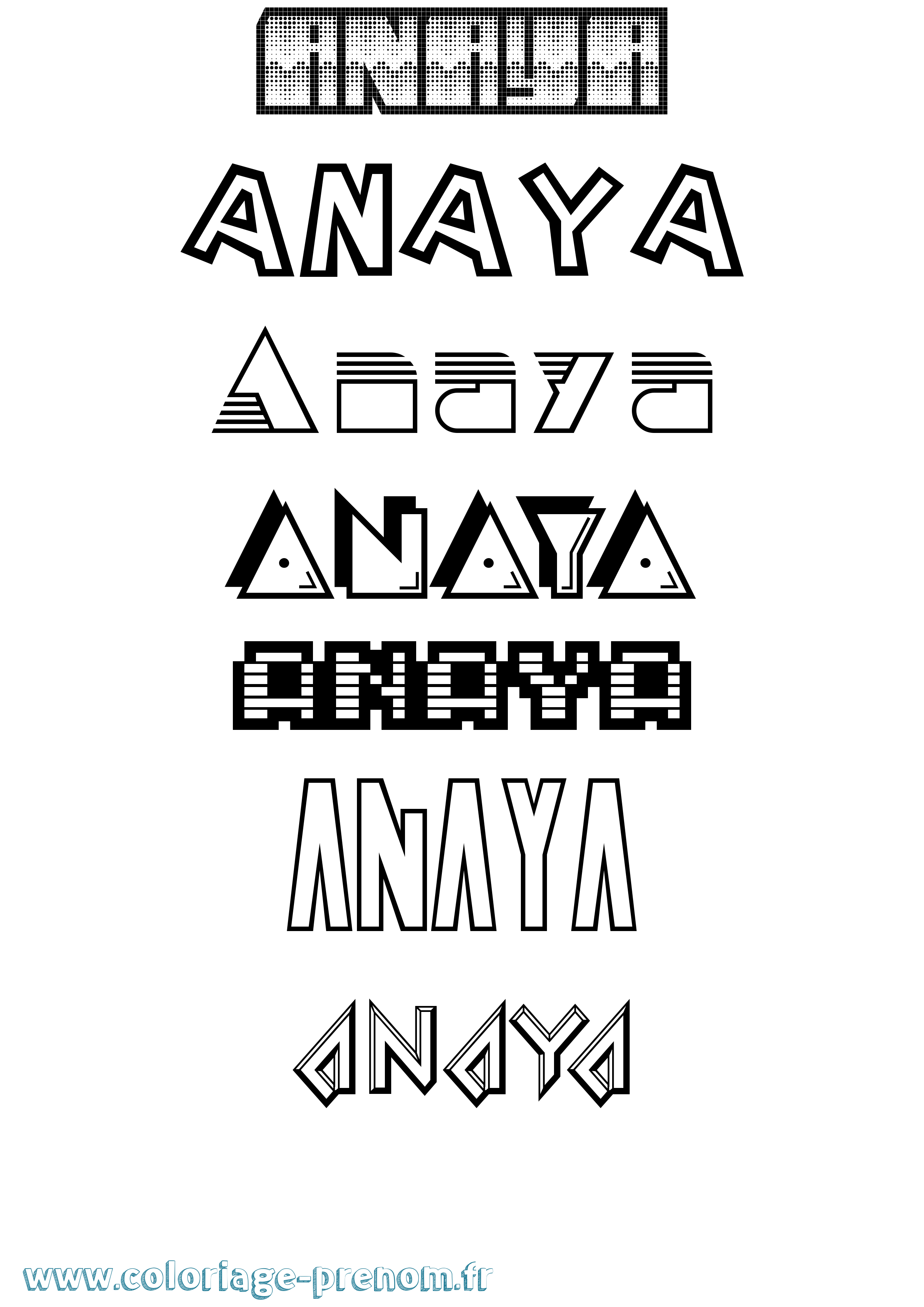 Coloriage Anaya Jeux Vidéos Coloriage prénom Anaya Jeux Vidéos