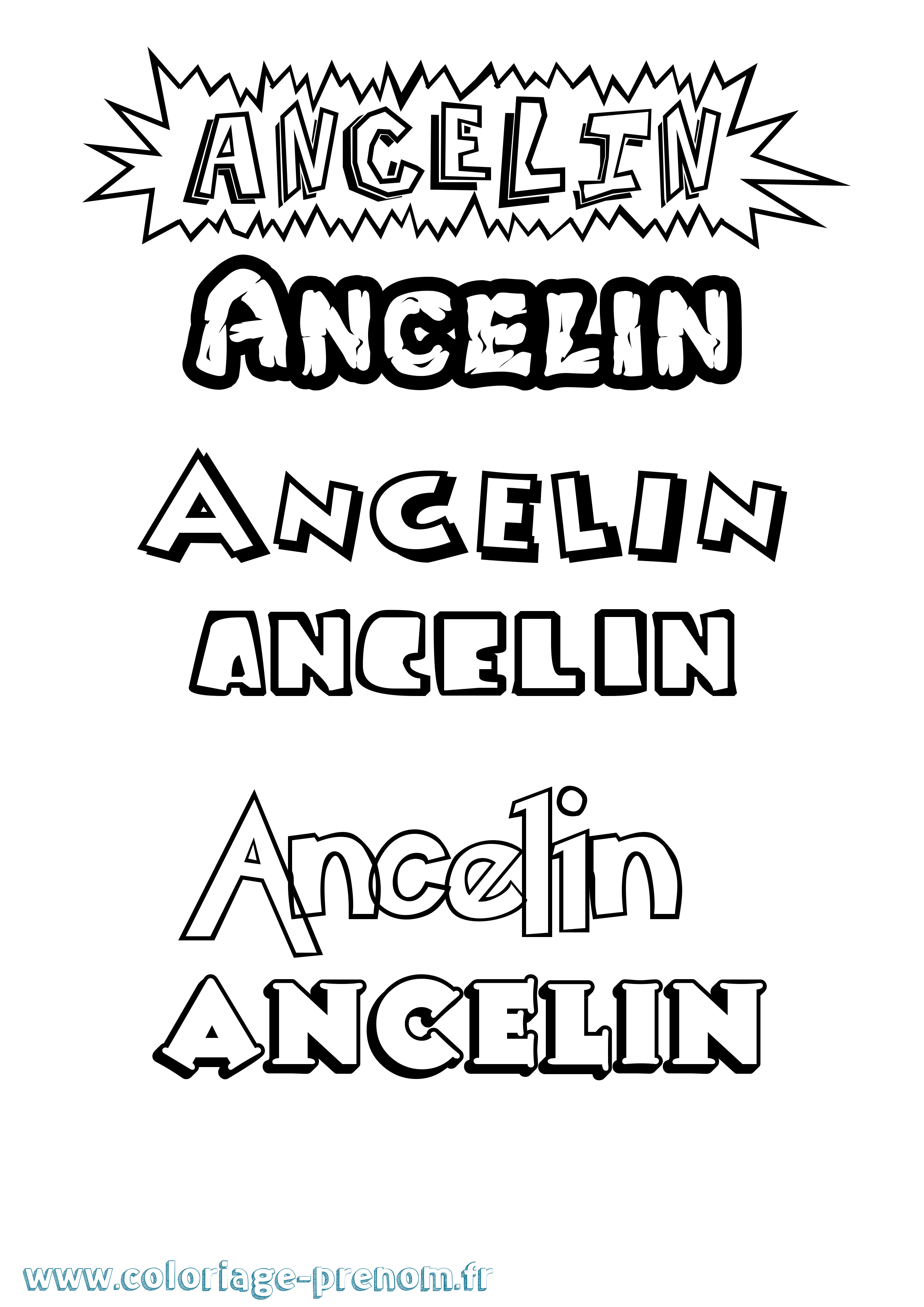 Coloriage prénom Ancelin Dessin Animé