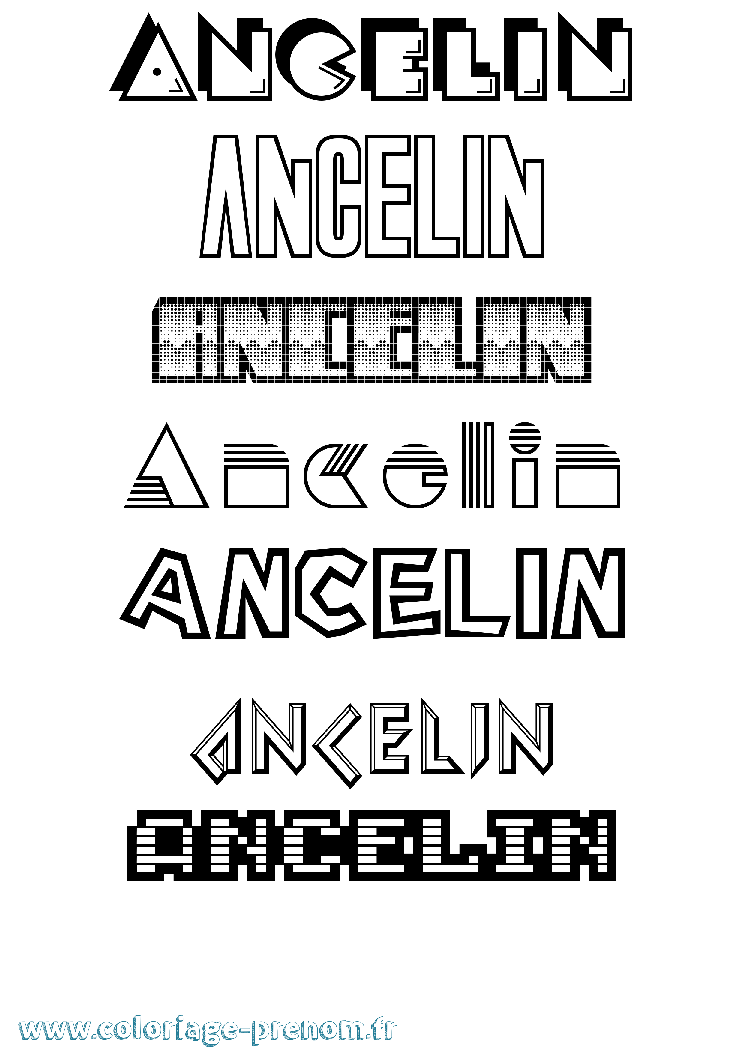 Coloriage prénom Ancelin Jeux Vidéos