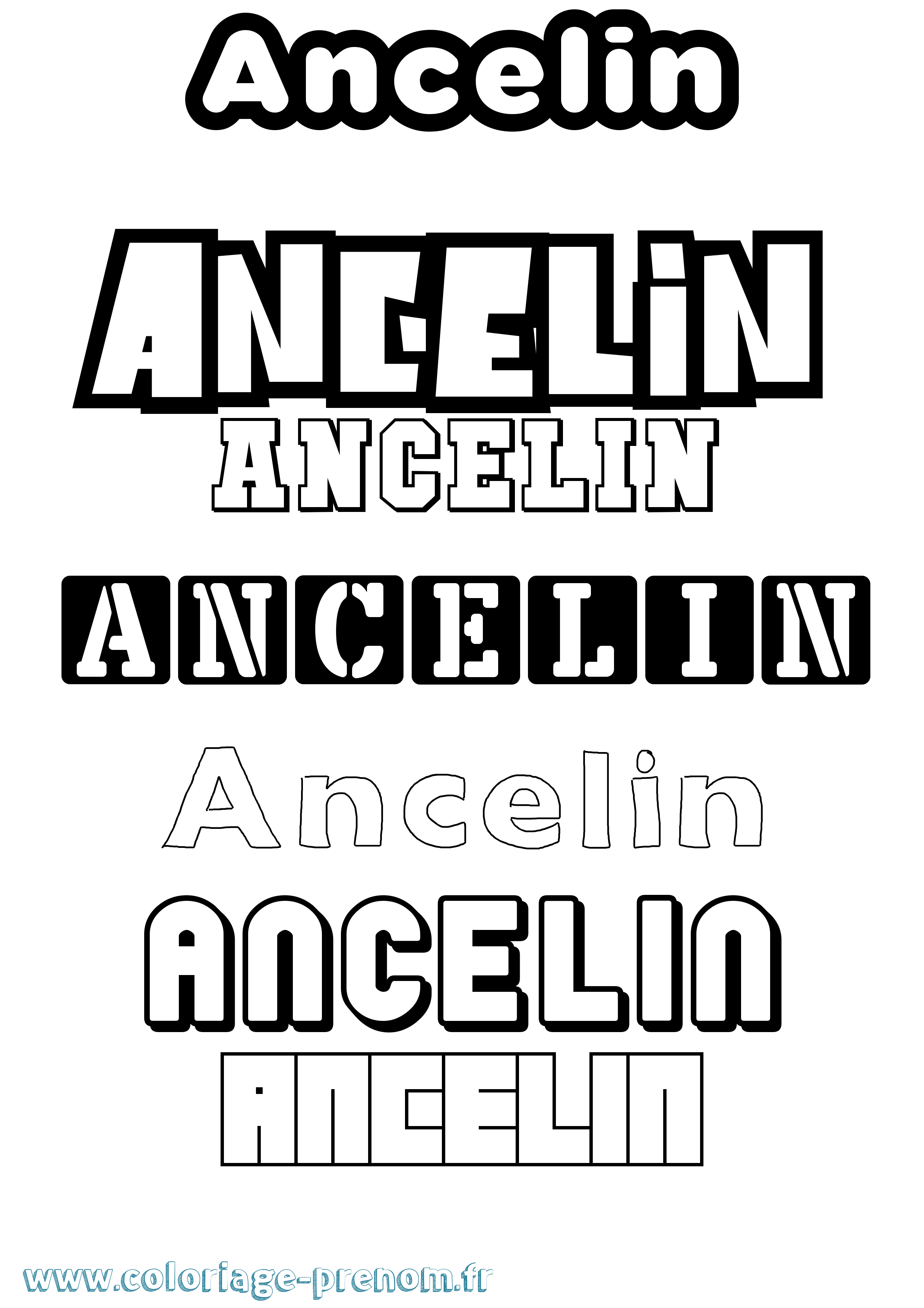 Coloriage prénom Ancelin Simple