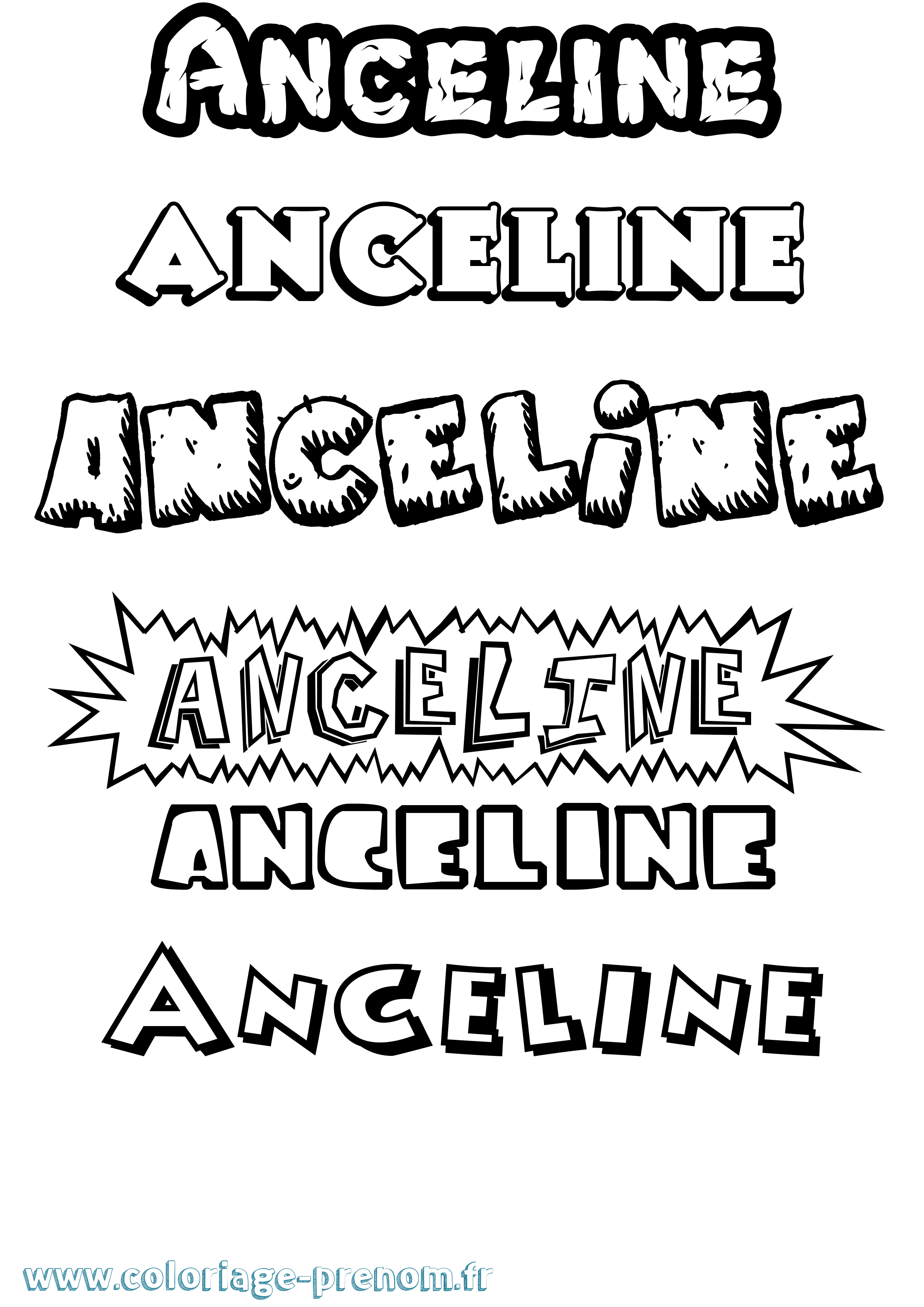 Coloriage Anceline Dessin Animé Coloriage prénom Anceline Dessin Animé