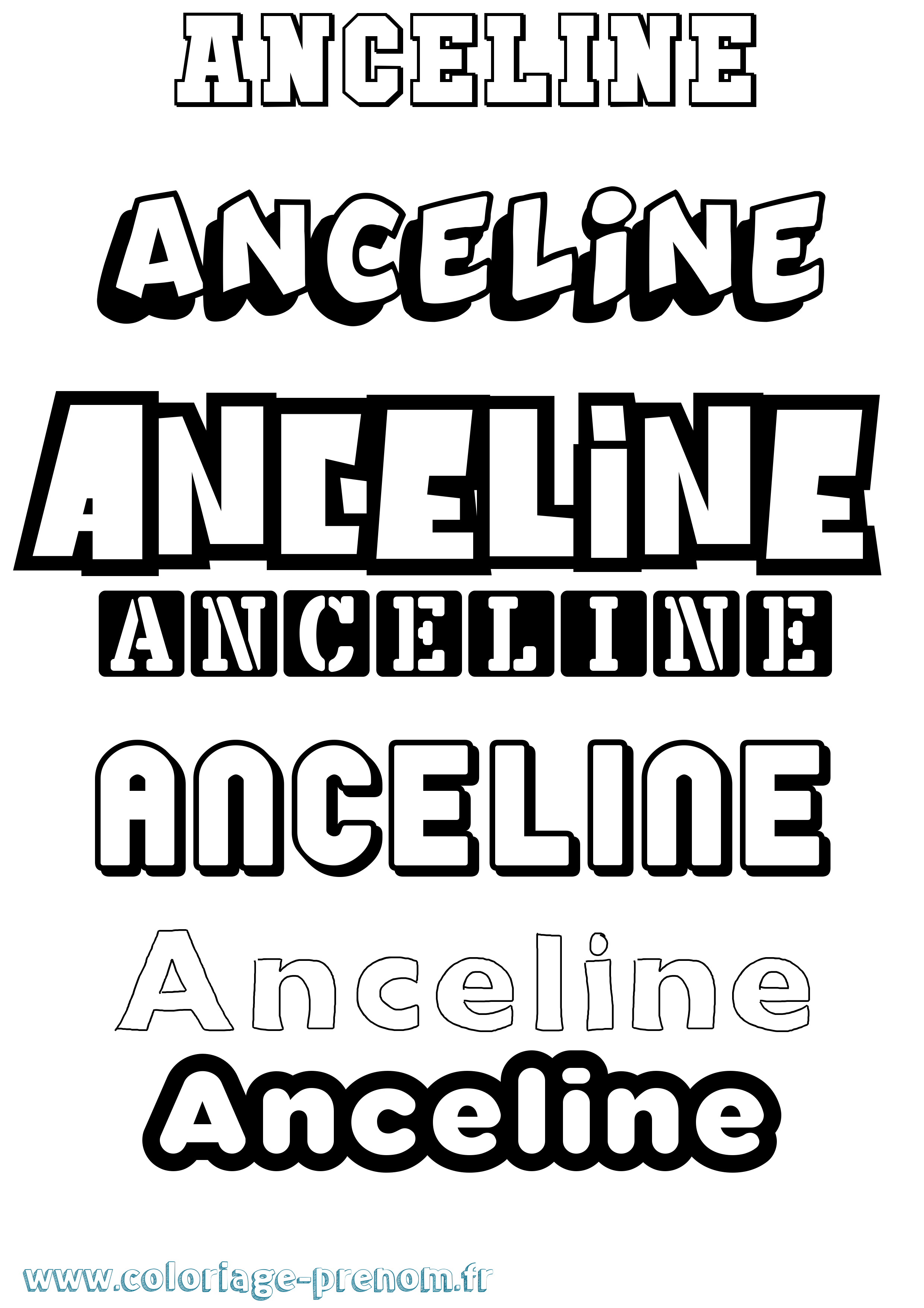 Coloriage prénom Anceline Simple