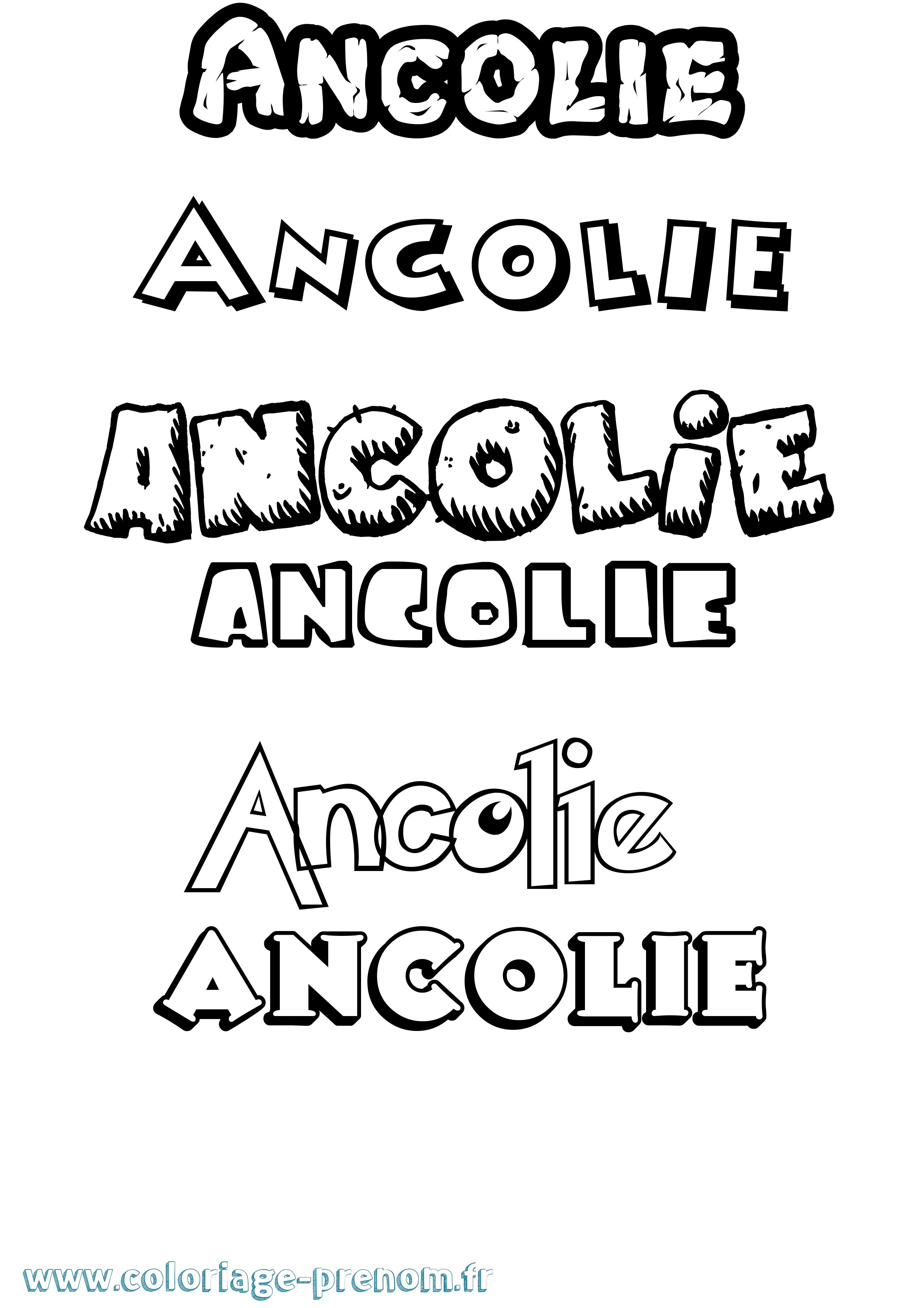 Coloriage prénom Ancolie Dessin Animé