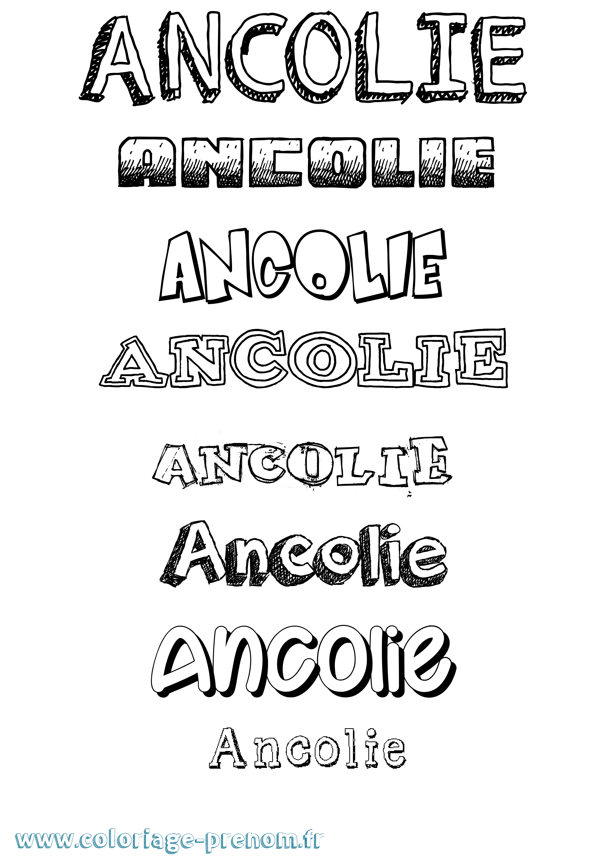 Coloriage prénom Ancolie Dessiné