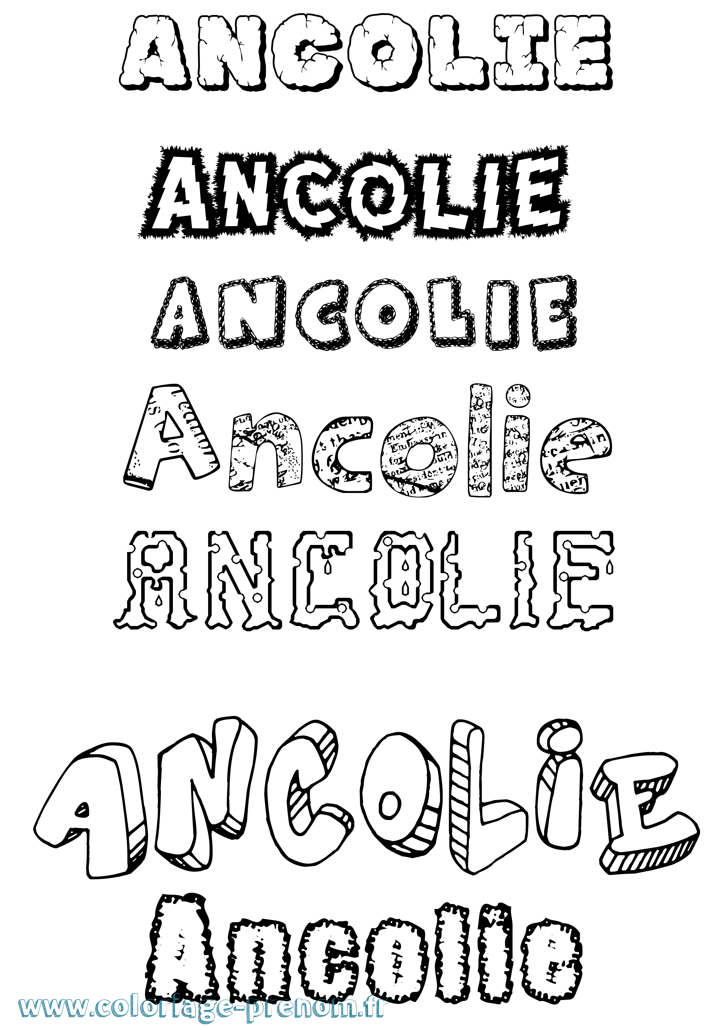 Coloriage prénom Ancolie Destructuré