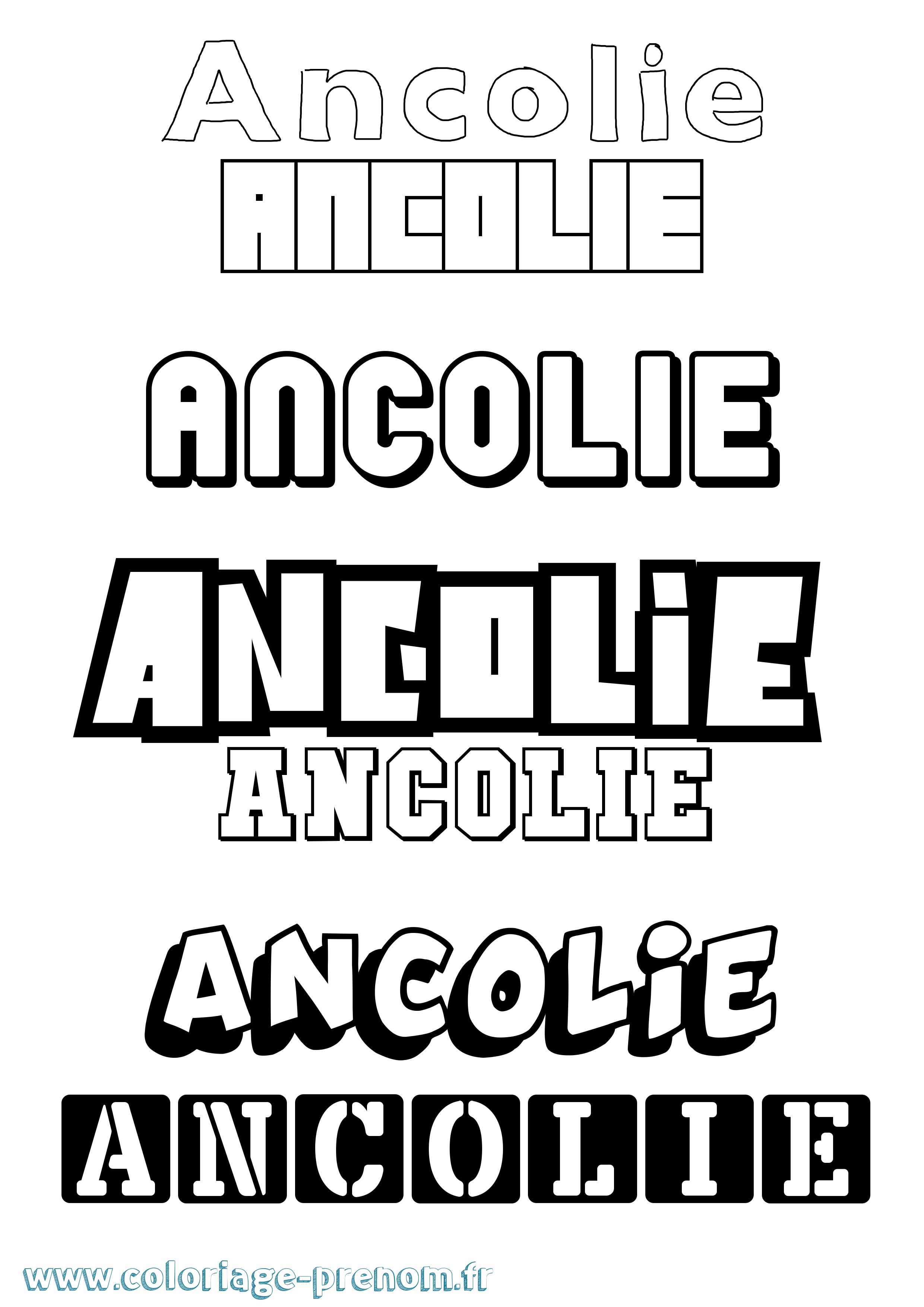 Coloriage prénom Ancolie Simple