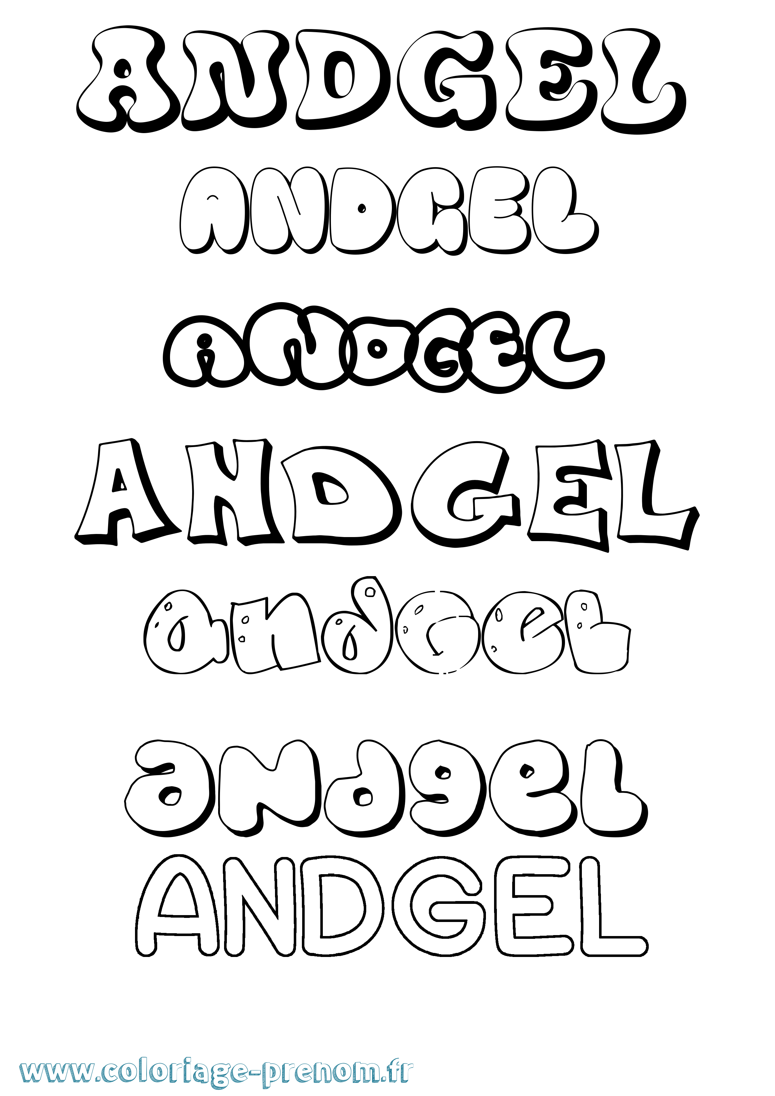 Coloriage Andgel Bubble Coloriage prénom Andgel Bubble