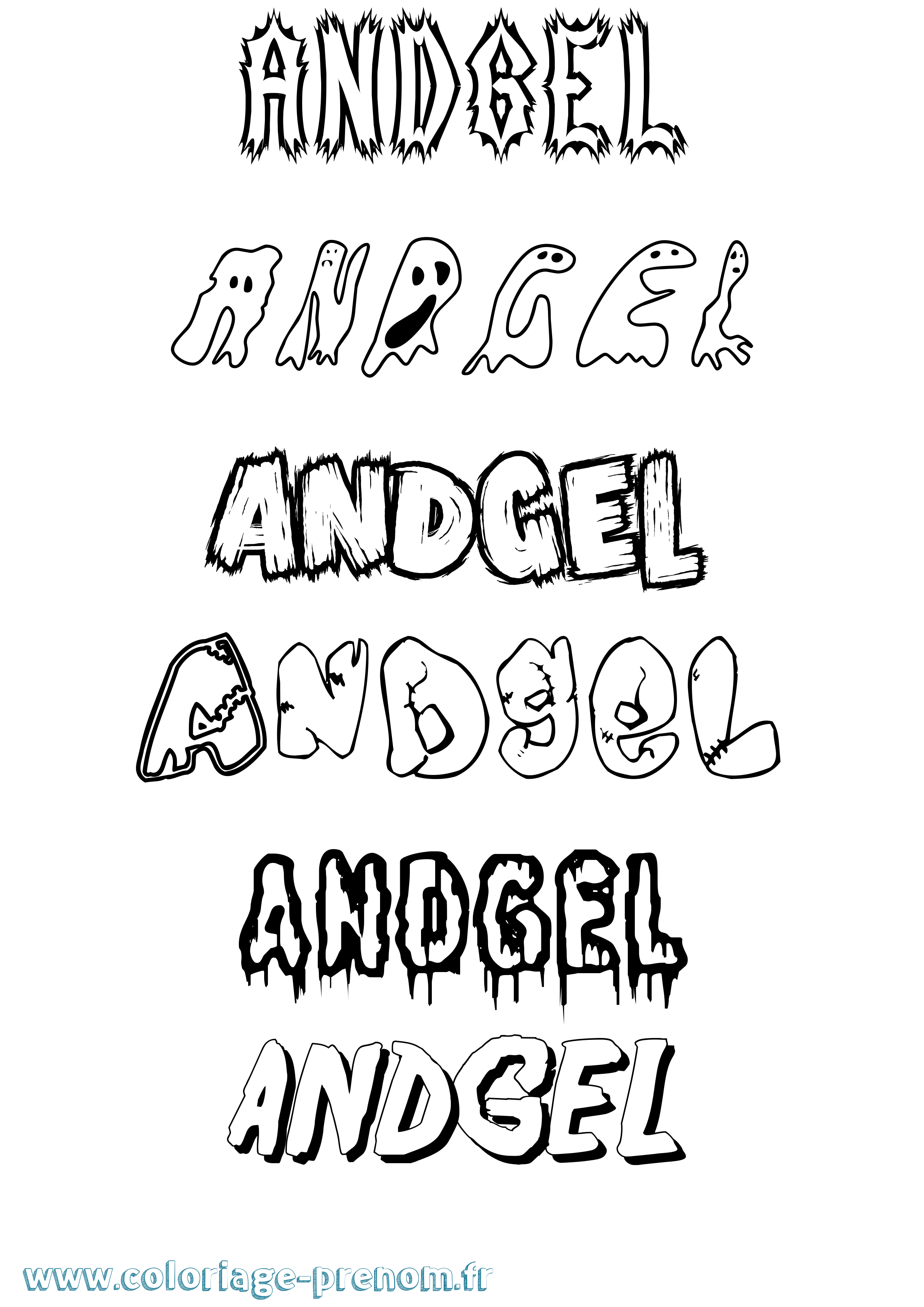 Coloriage Andgel Frisson Coloriage prénom Andgel Frisson